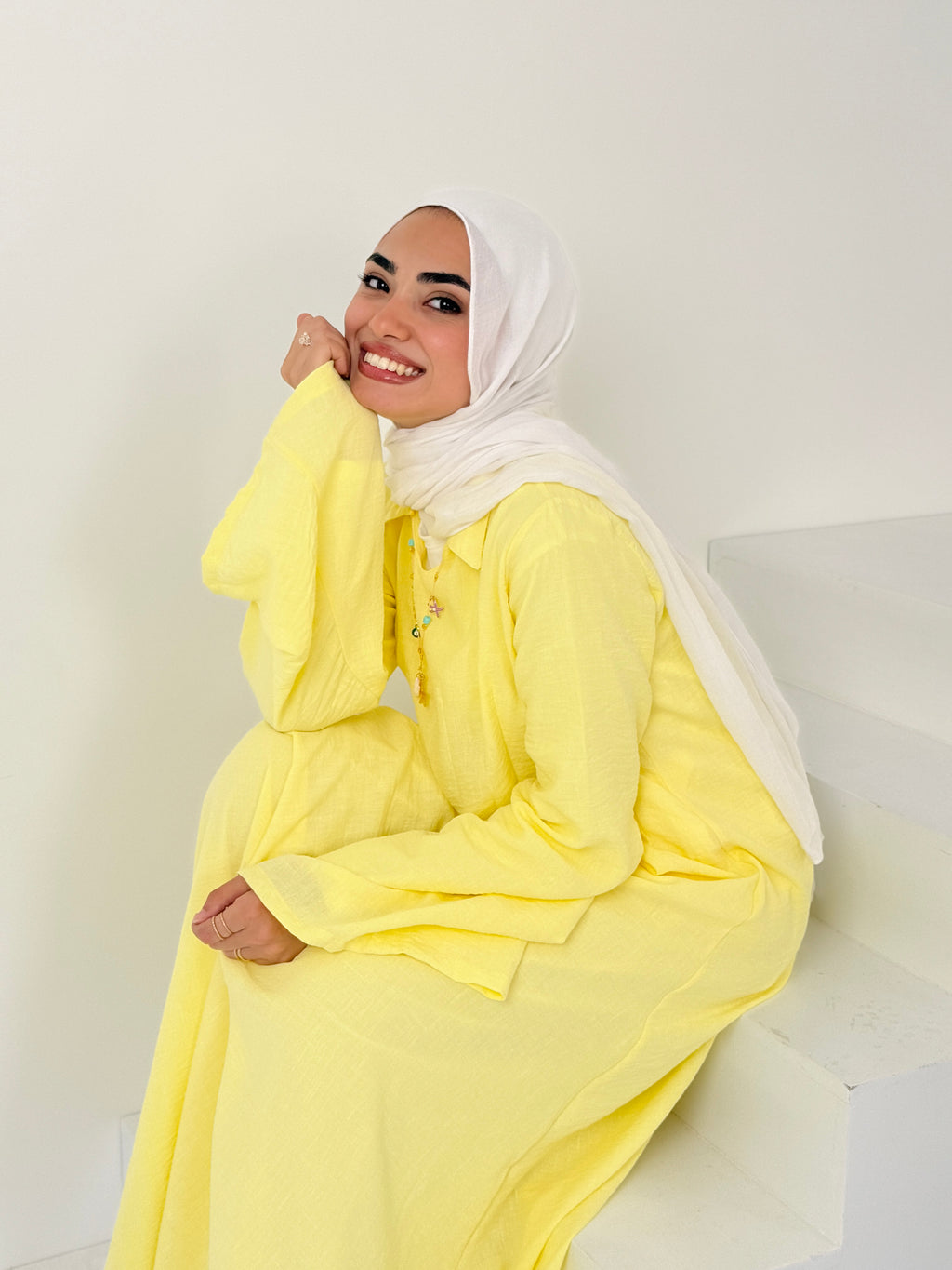 Darts Dress In Yellow