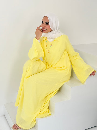 Darts Dress In Yellow