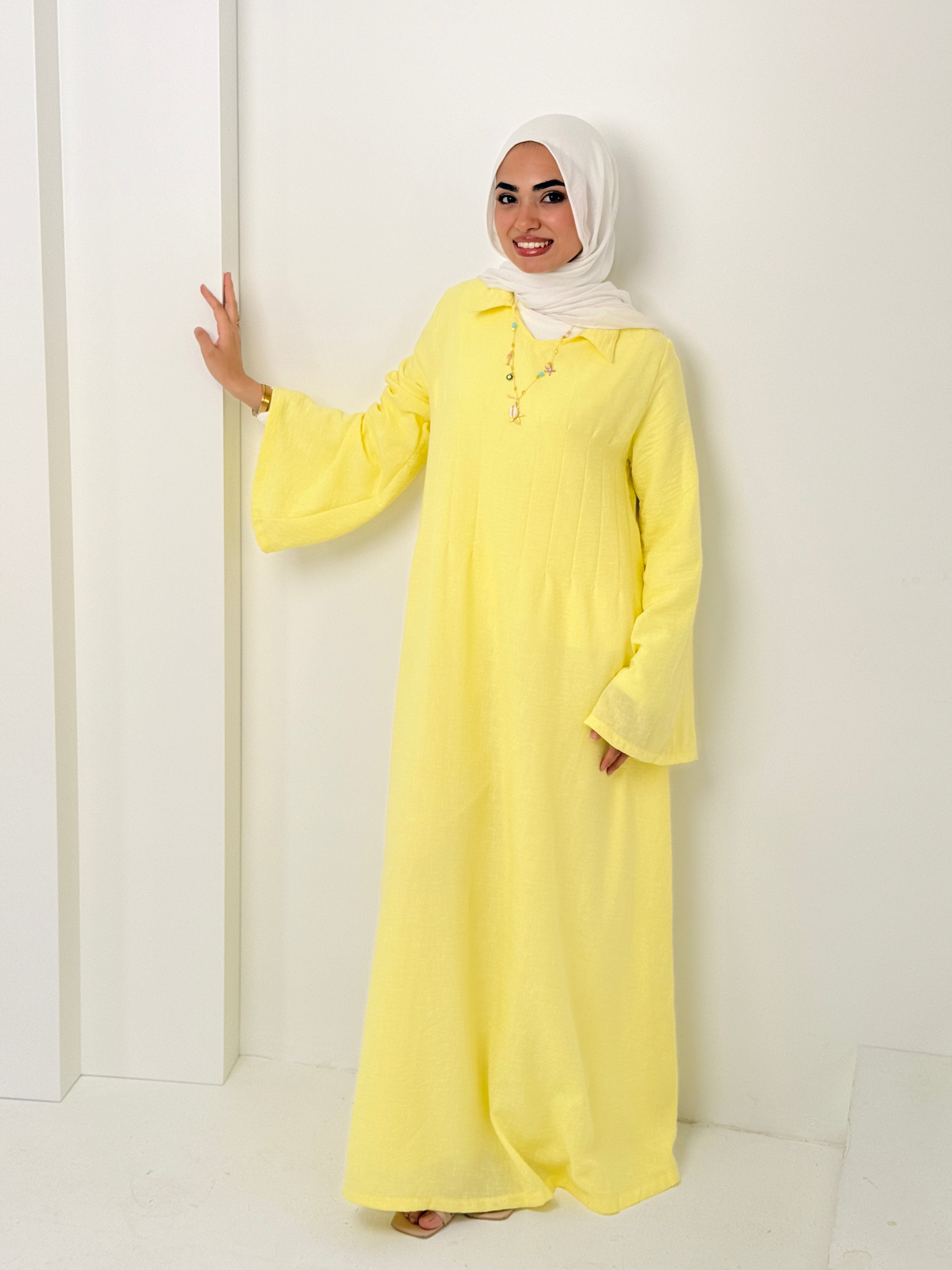 Darts Dress In Yellow