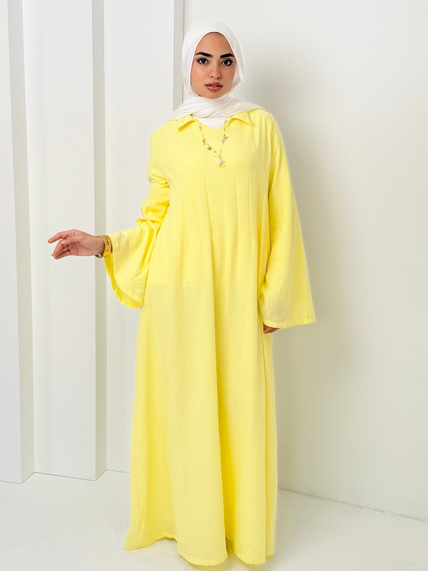 Darts Dress In Yellow