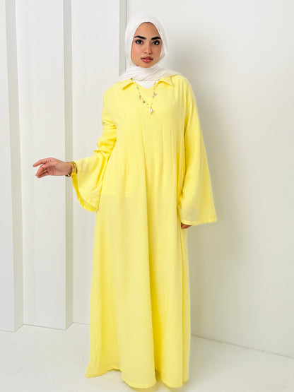 Darts Dress In Yellow