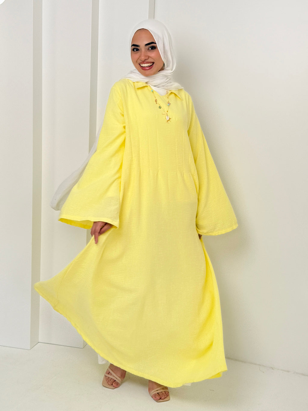 Darts Dress In Yellow