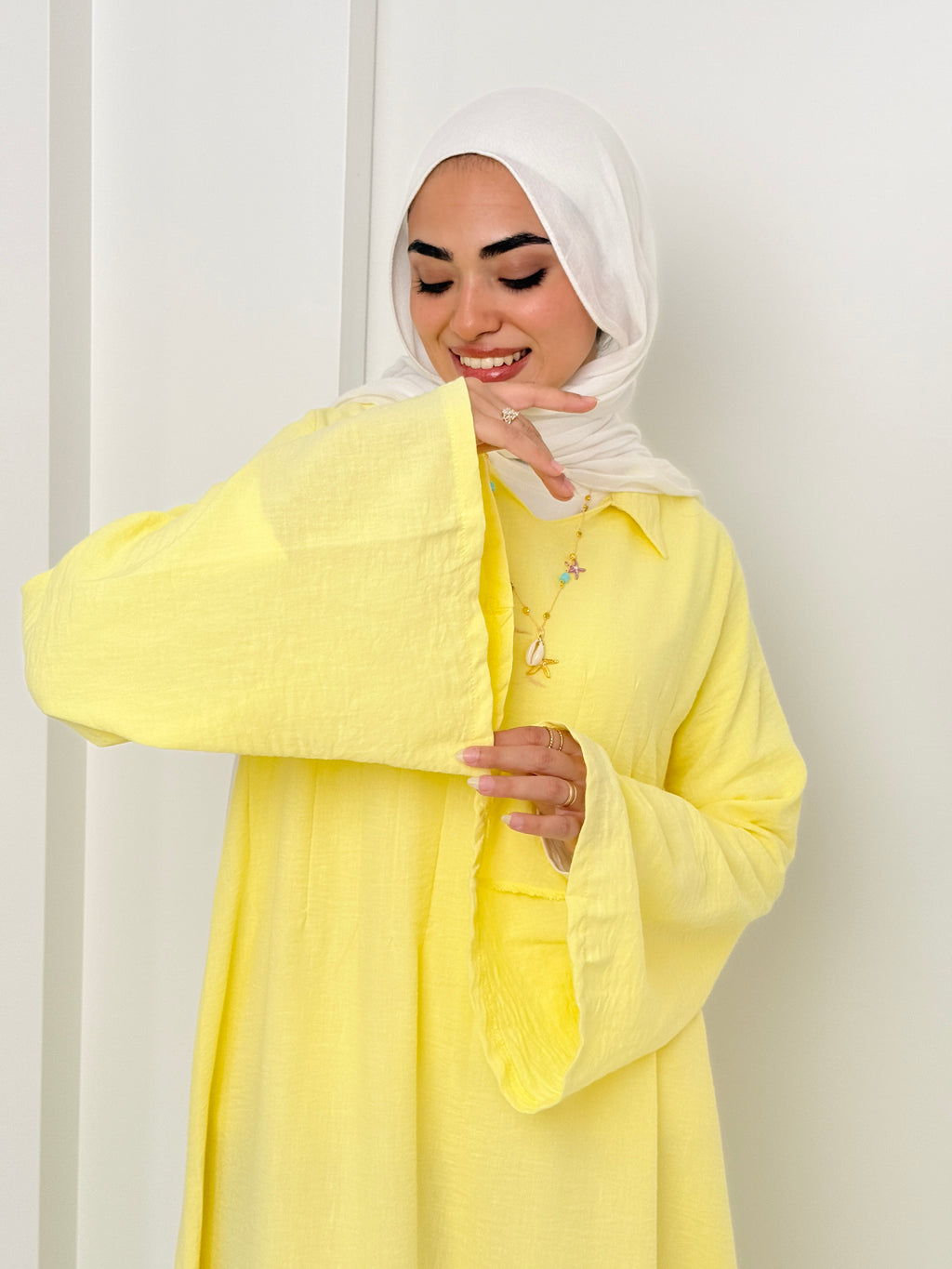 Darts Dress In Yellow