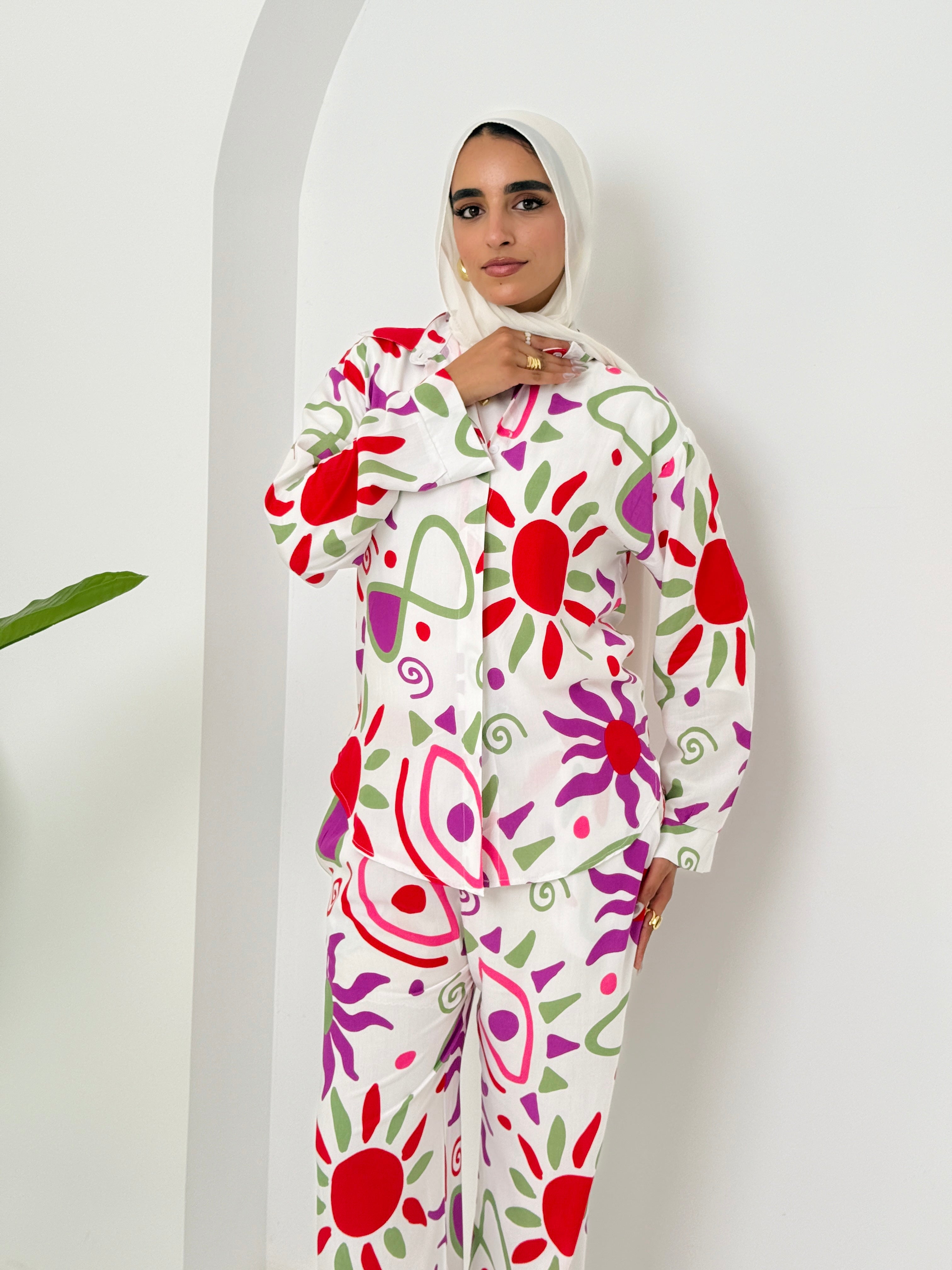 Printed Sun Set In Purple