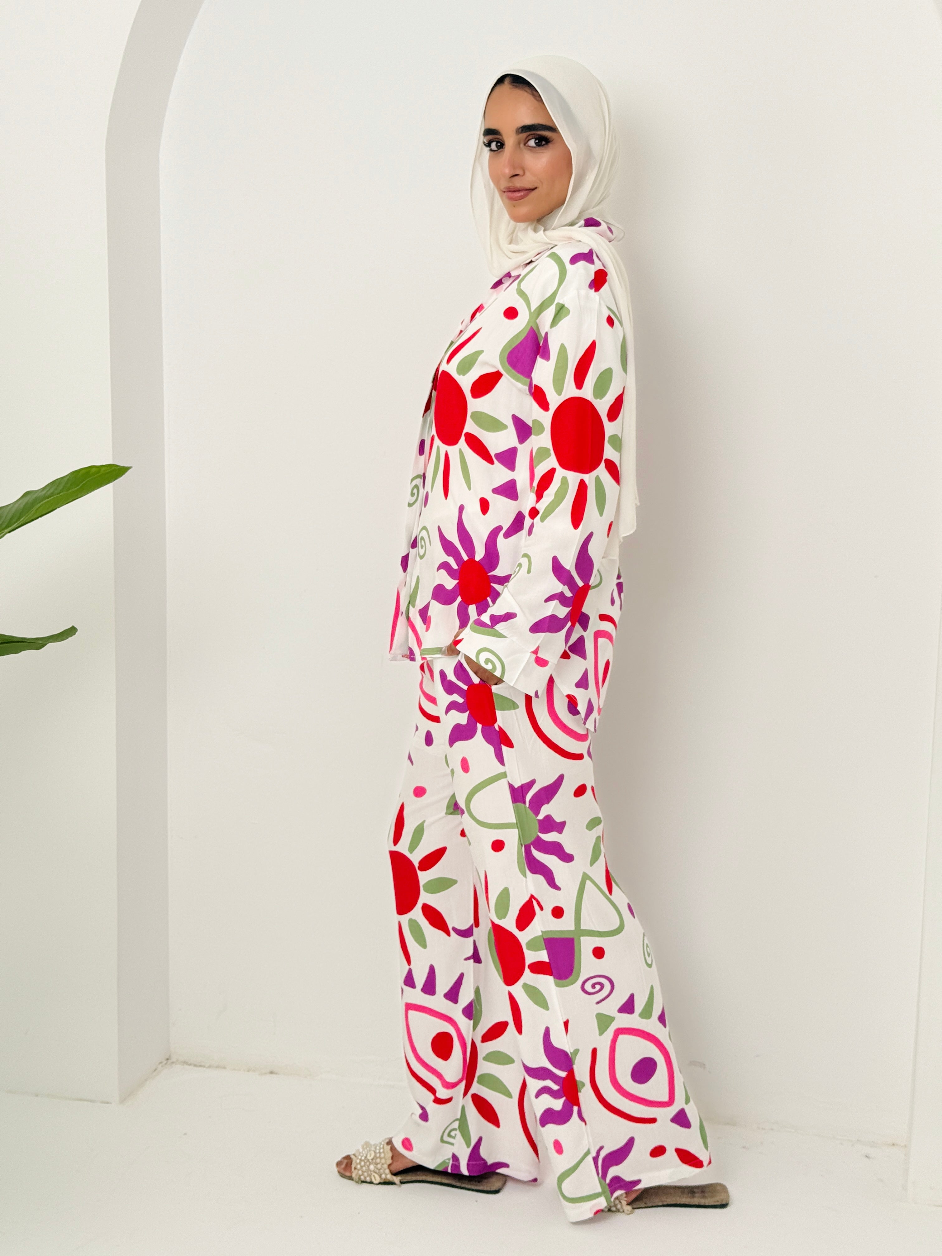 Printed Sun Set In Purple