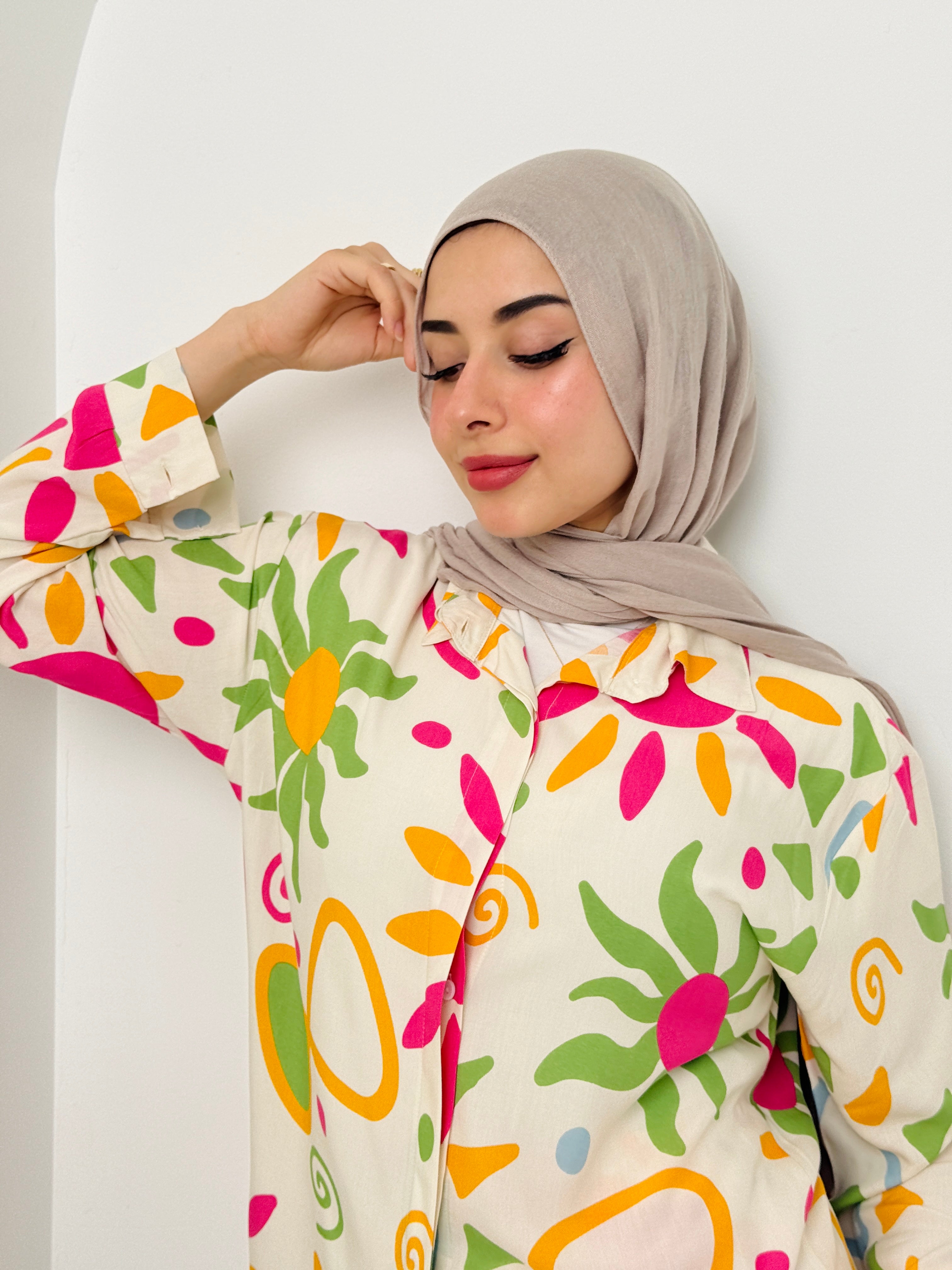 Printed Sun Set In Lime