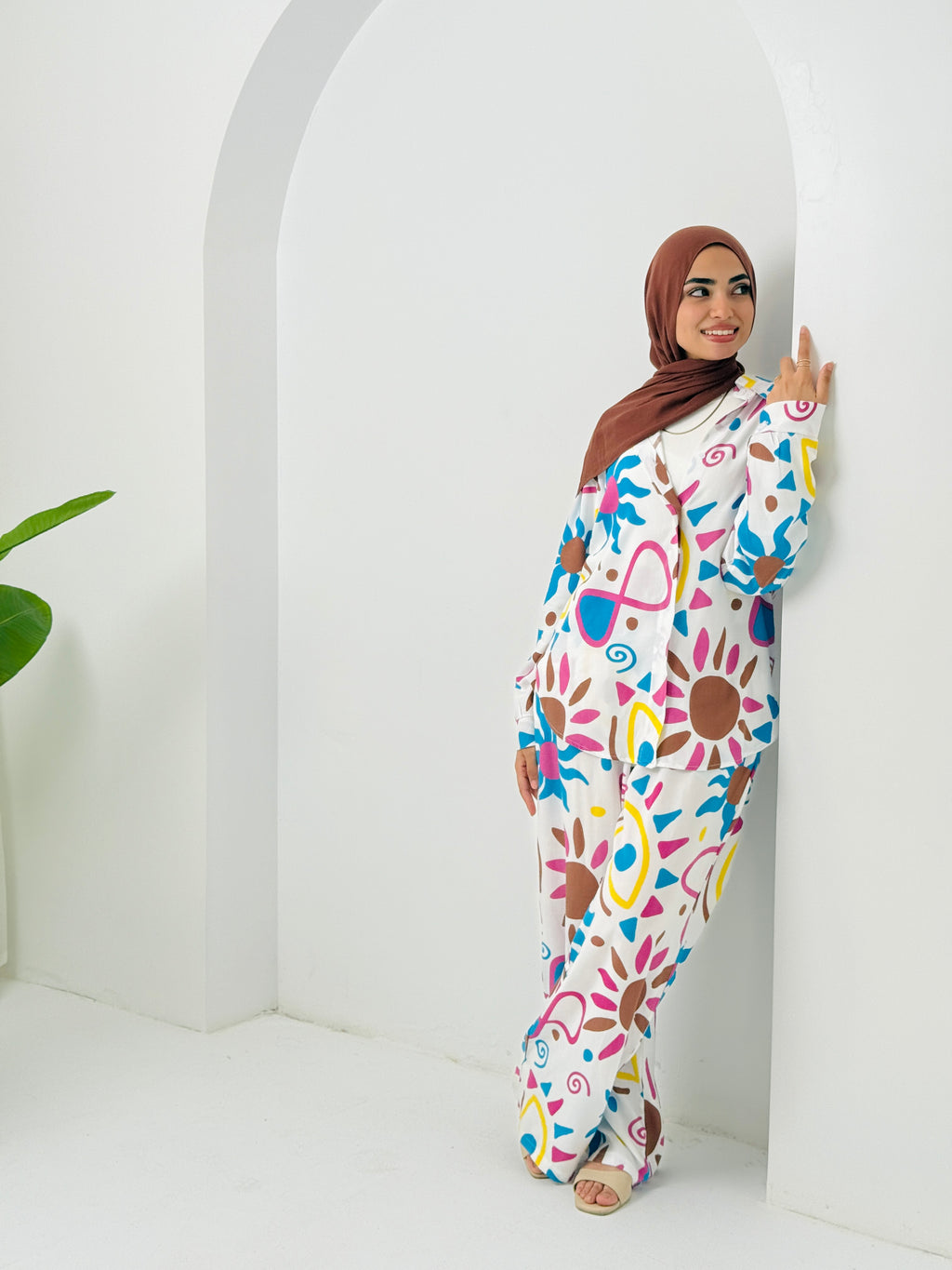 Printed Sun Set In Turquoise