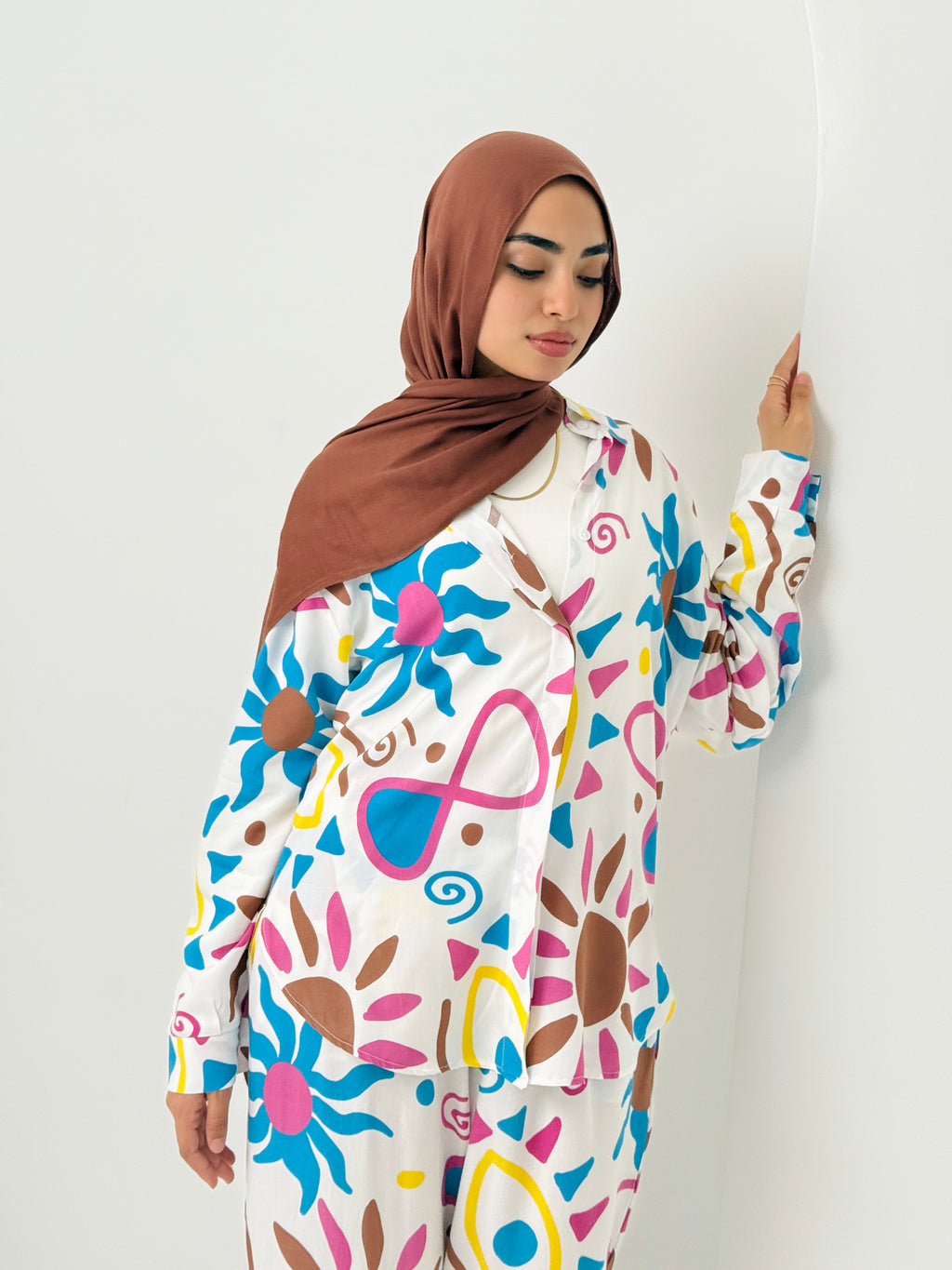 Printed Sun Set In Turquoise