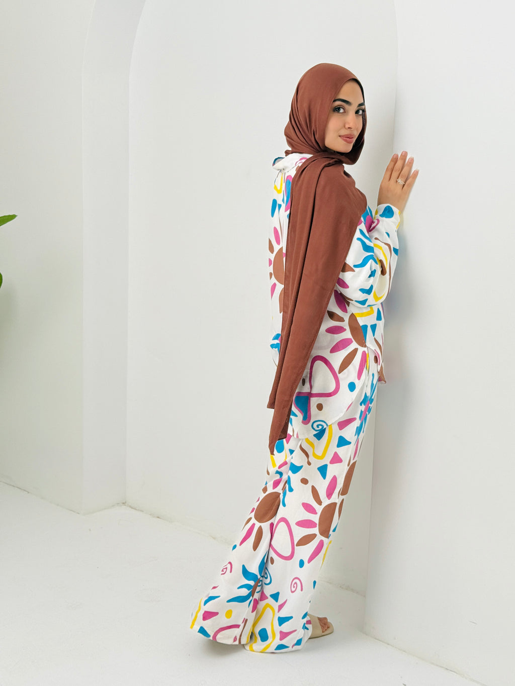 Printed Sun Set In Turquoise