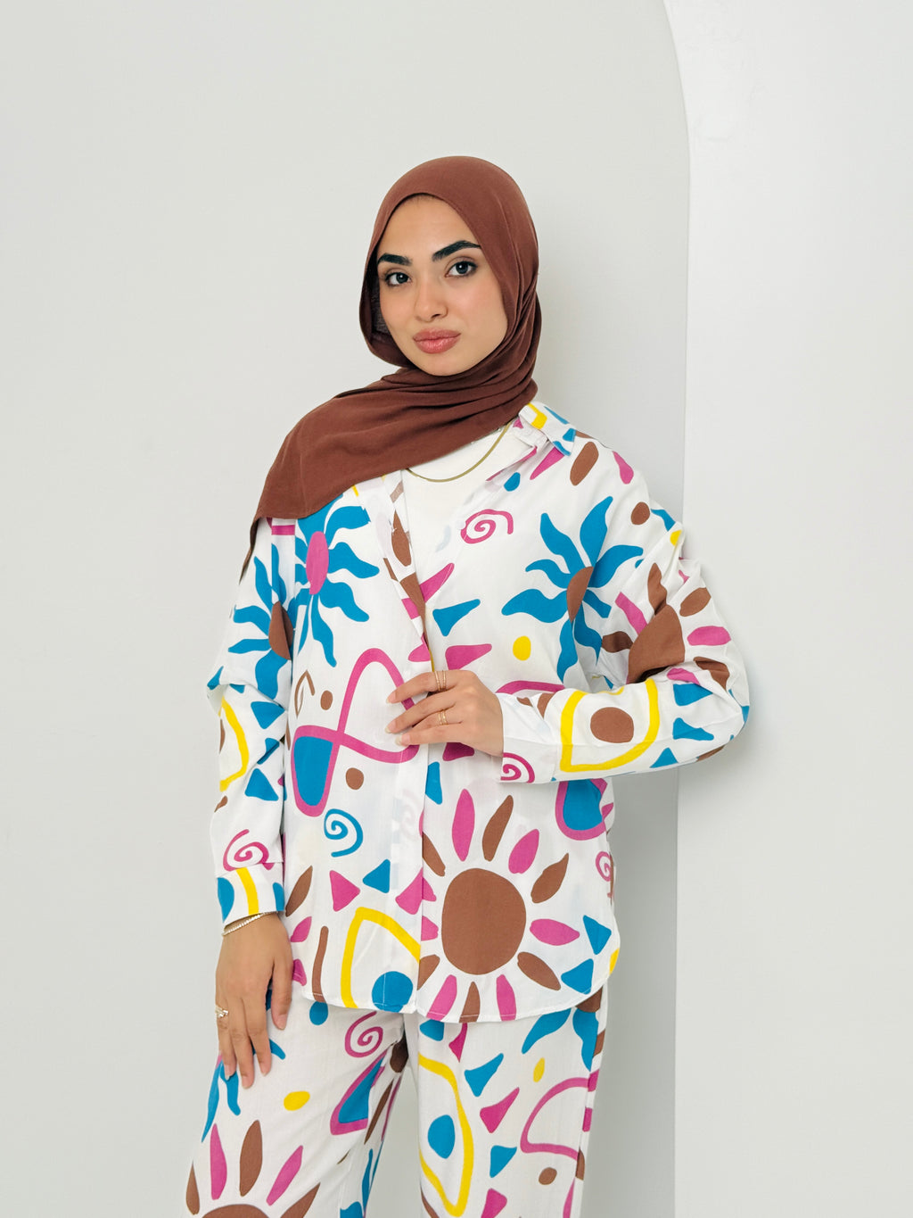 Printed Sun Set In Turquoise