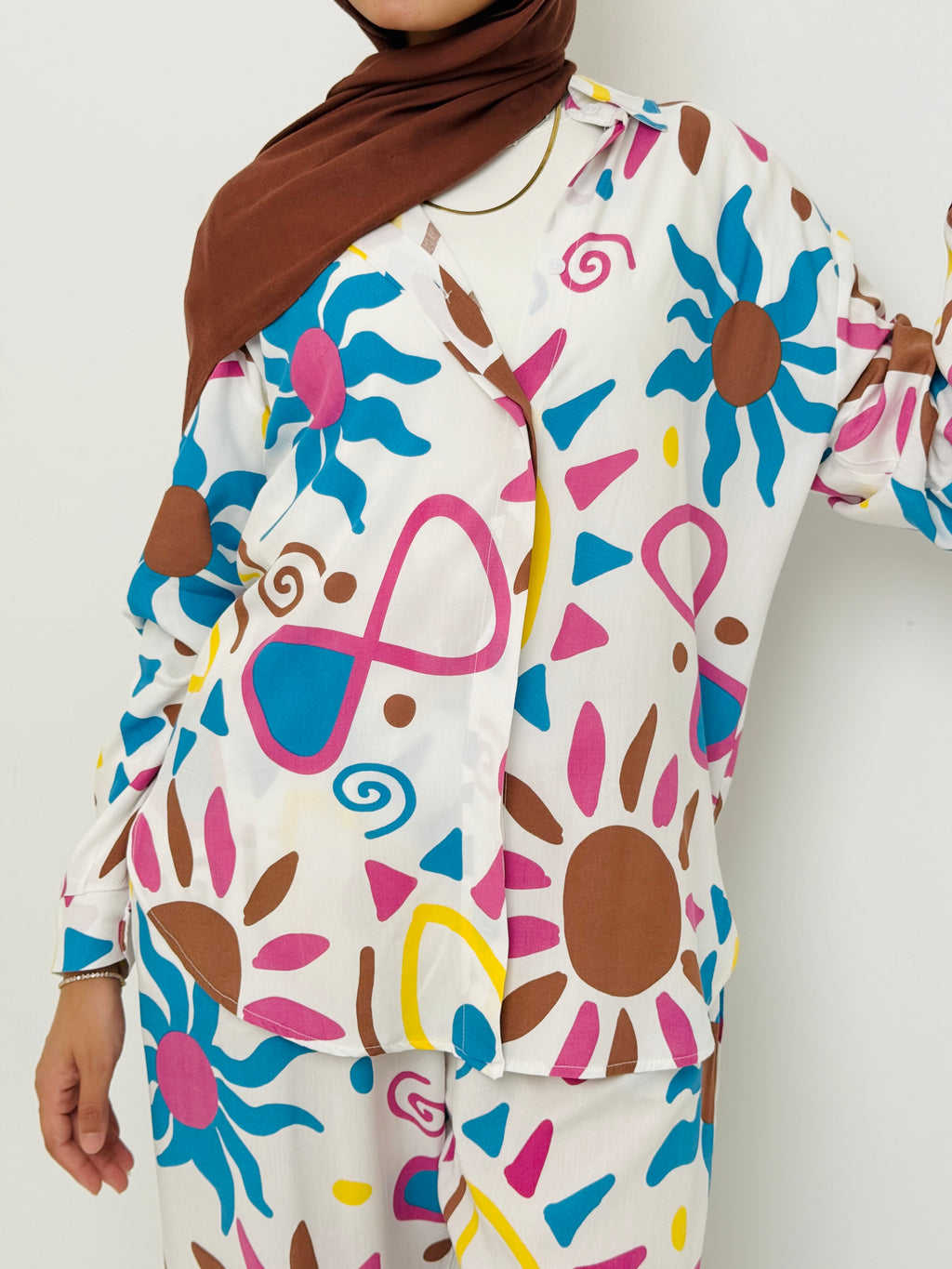 Printed Sun Set In Turquoise