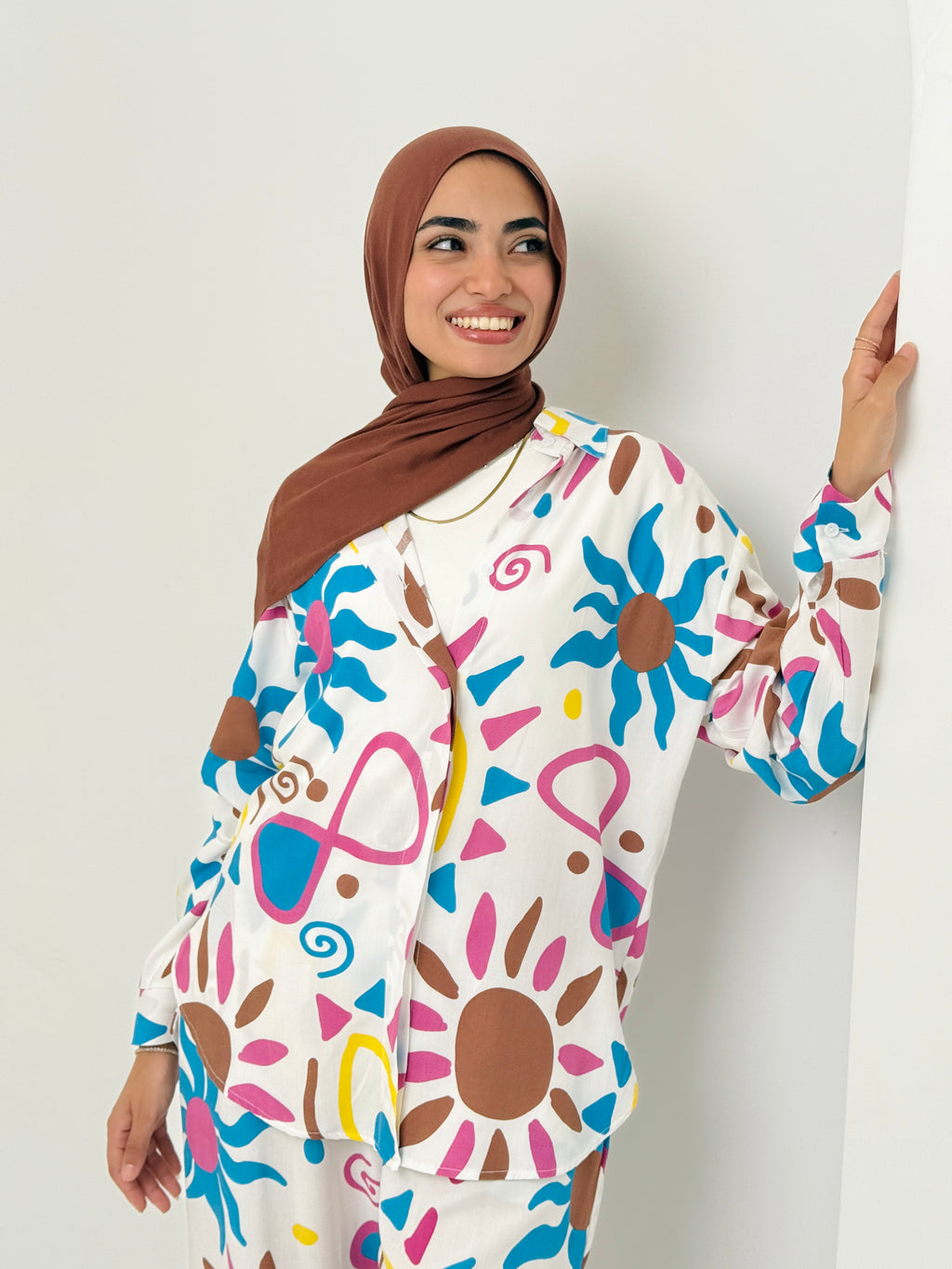 Printed Sun Set In Turquoise