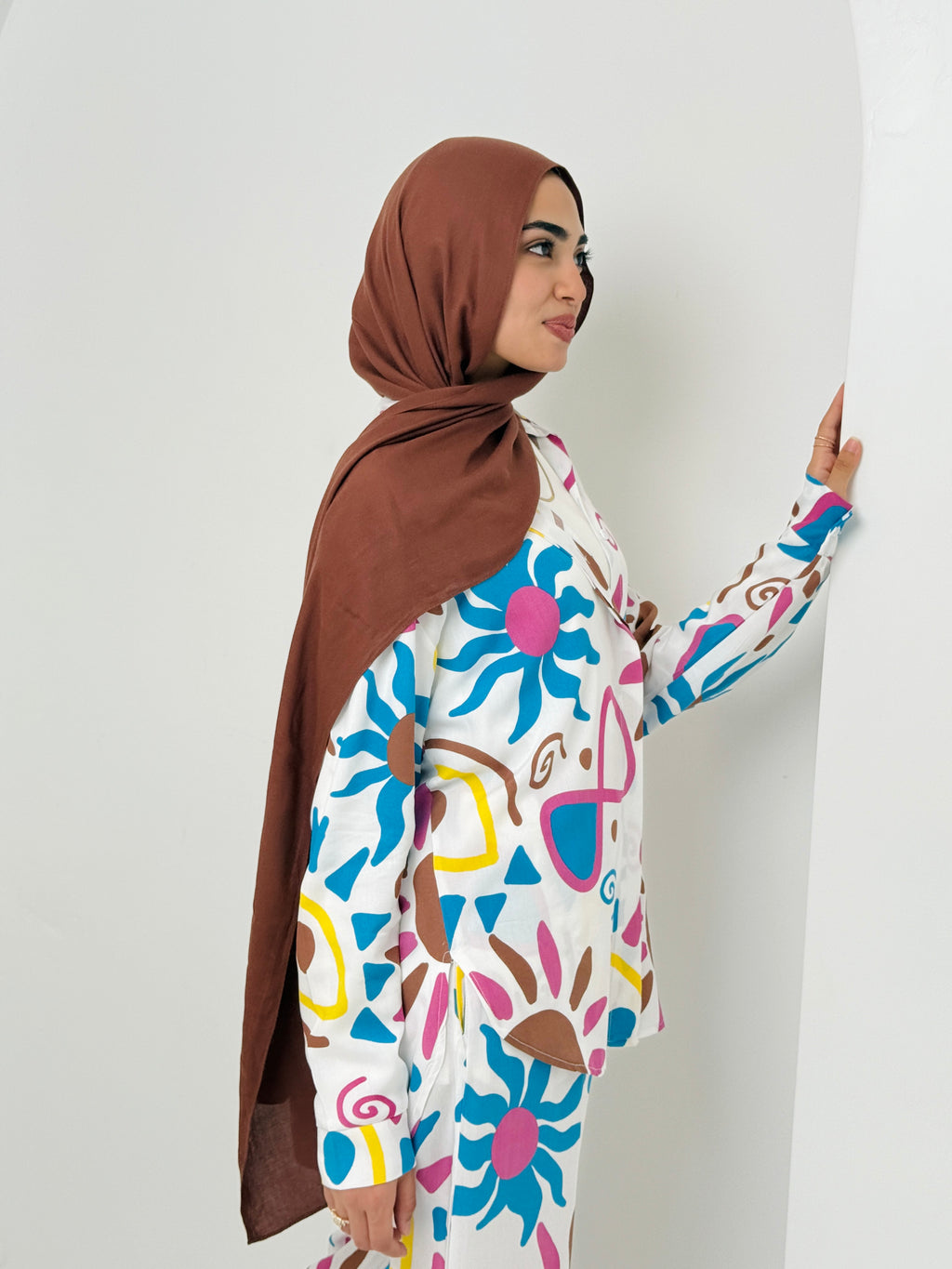 Printed Sun Set In Turquoise