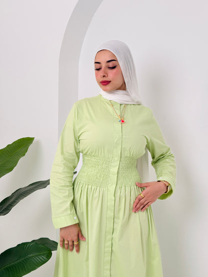 Poplin Dress In Lime