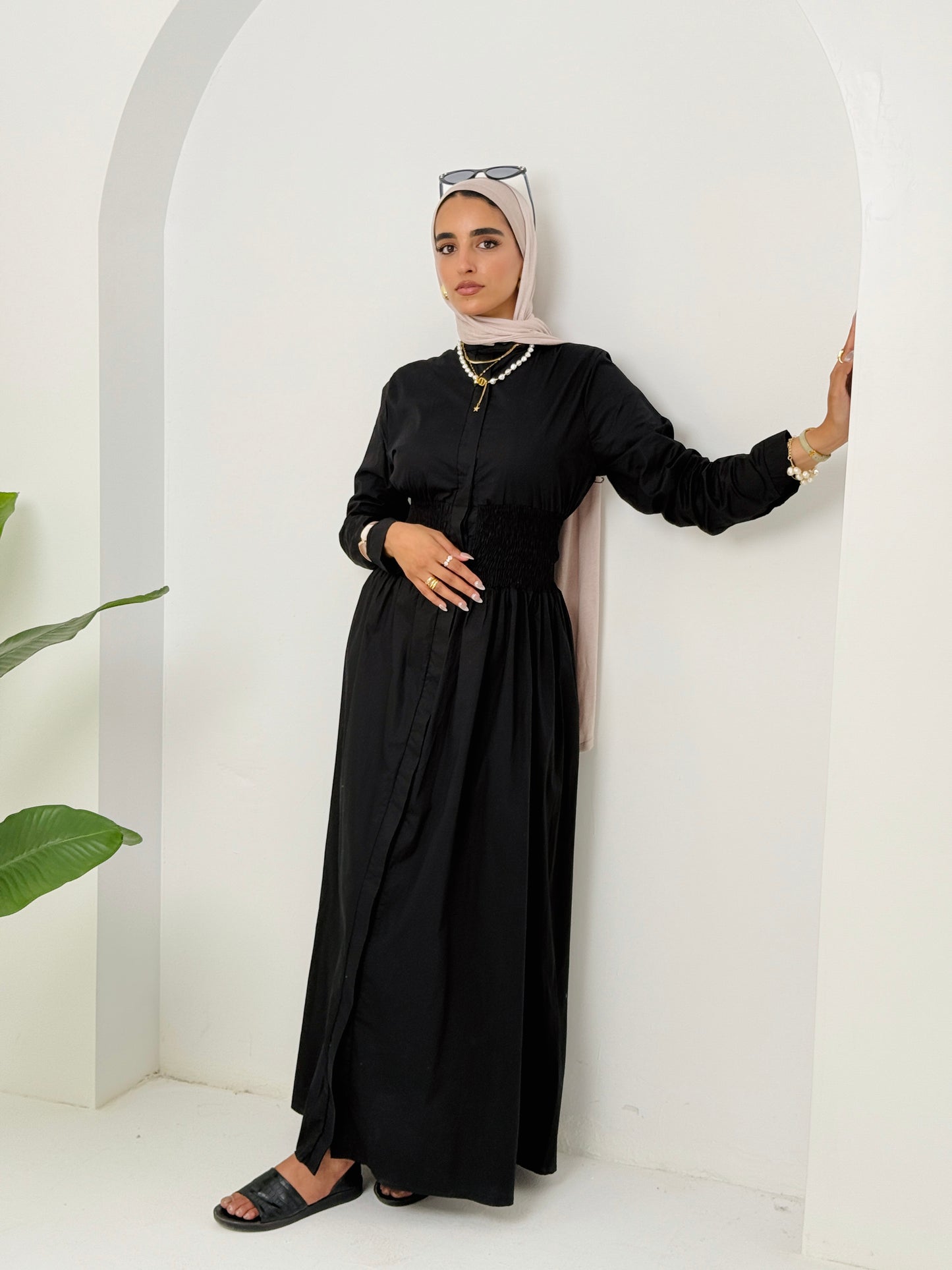 Poplin dress In Black