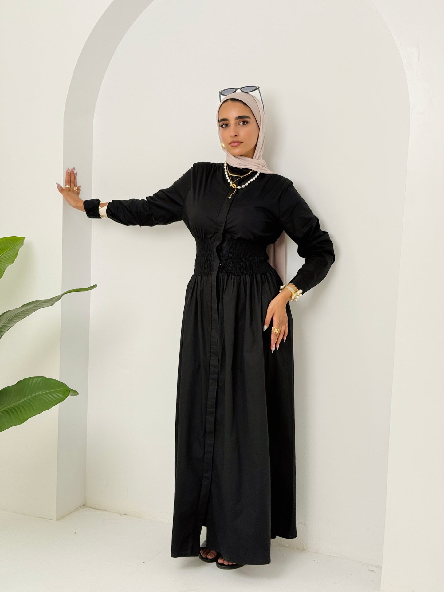 Poplin dress In Black