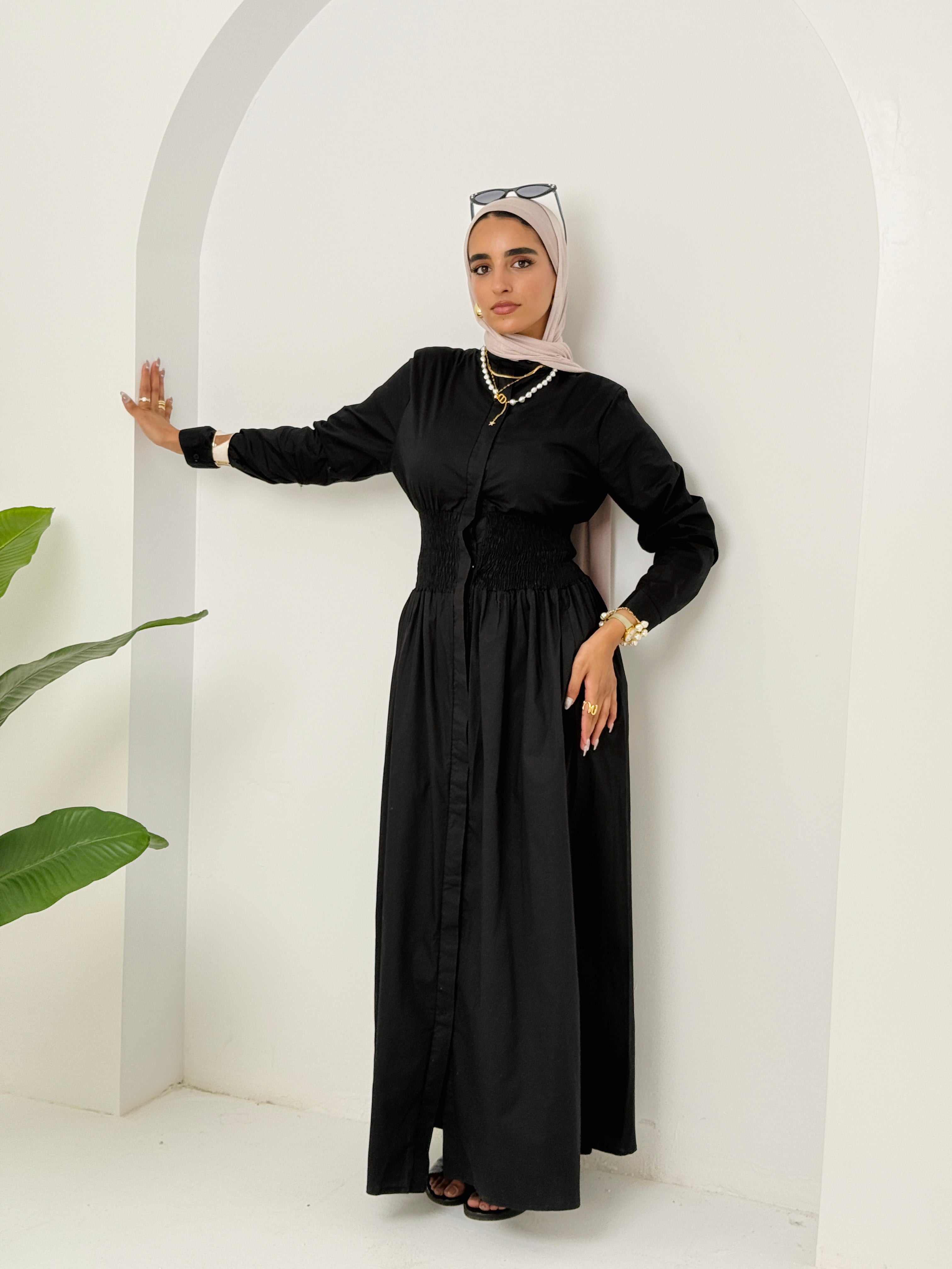 Poplin dress In Black