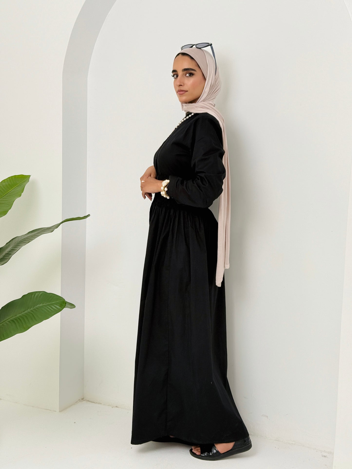 Poplin dress In Black