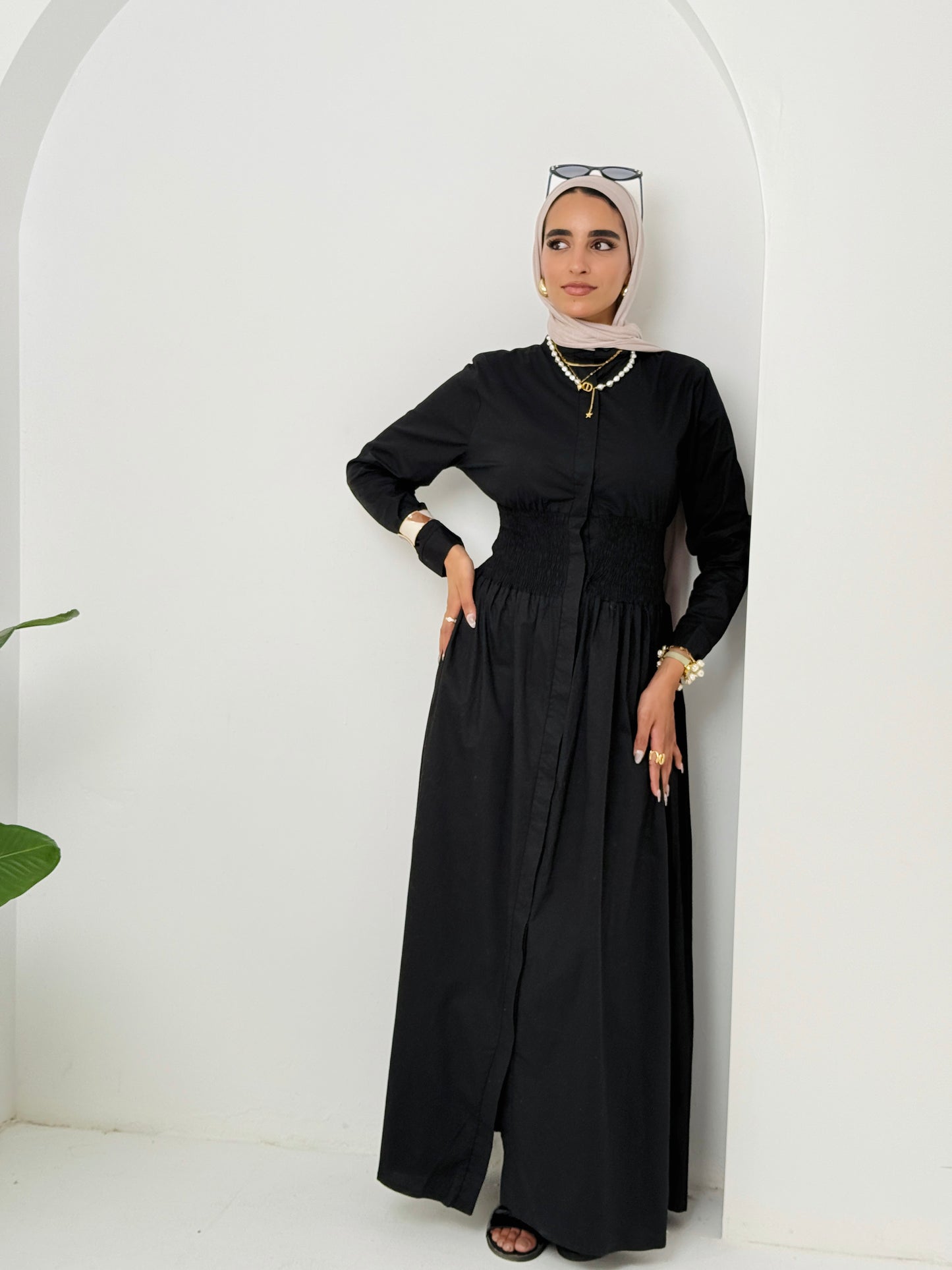 Poplin dress In Black
