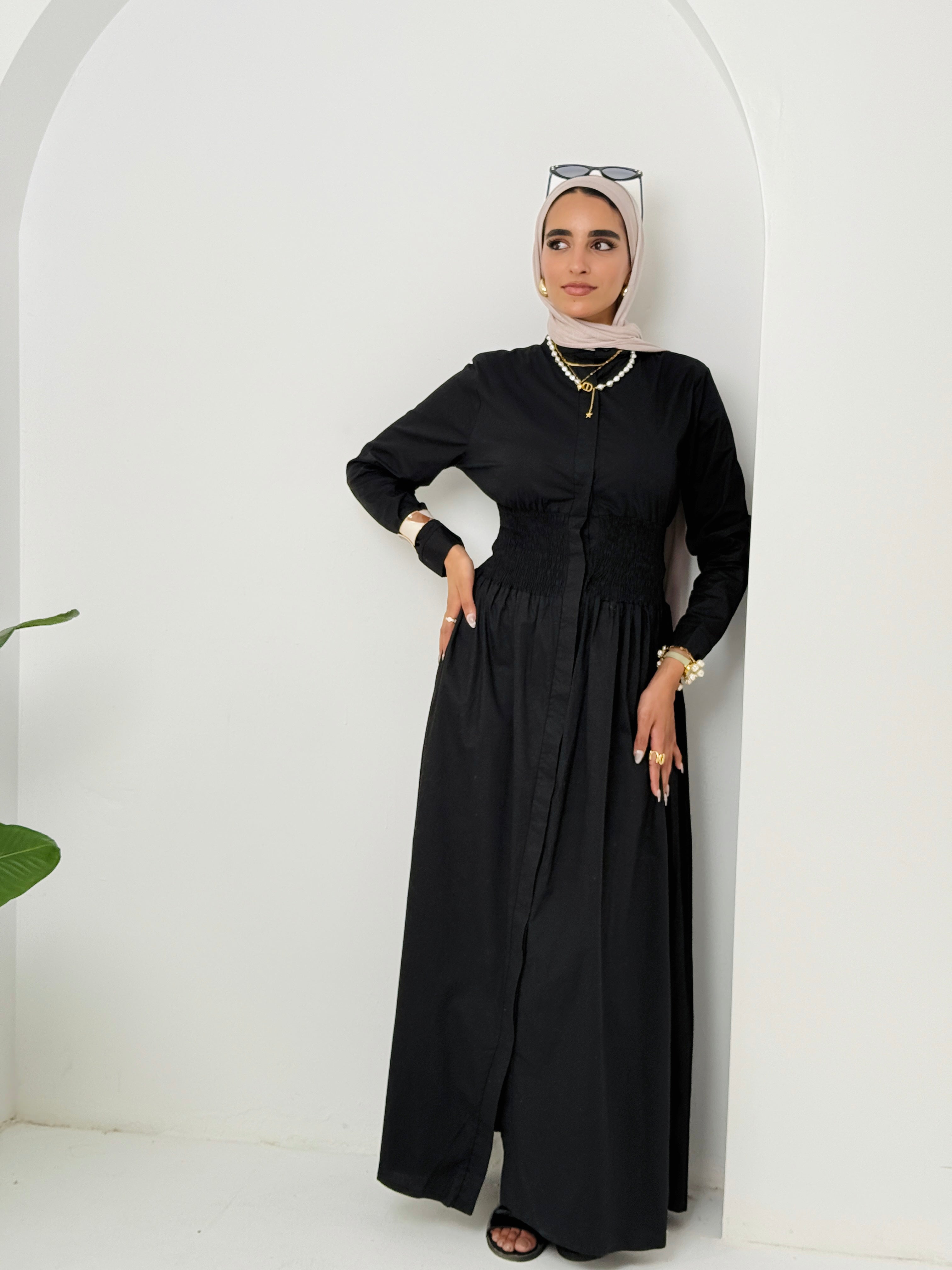 Poplin dress In Black