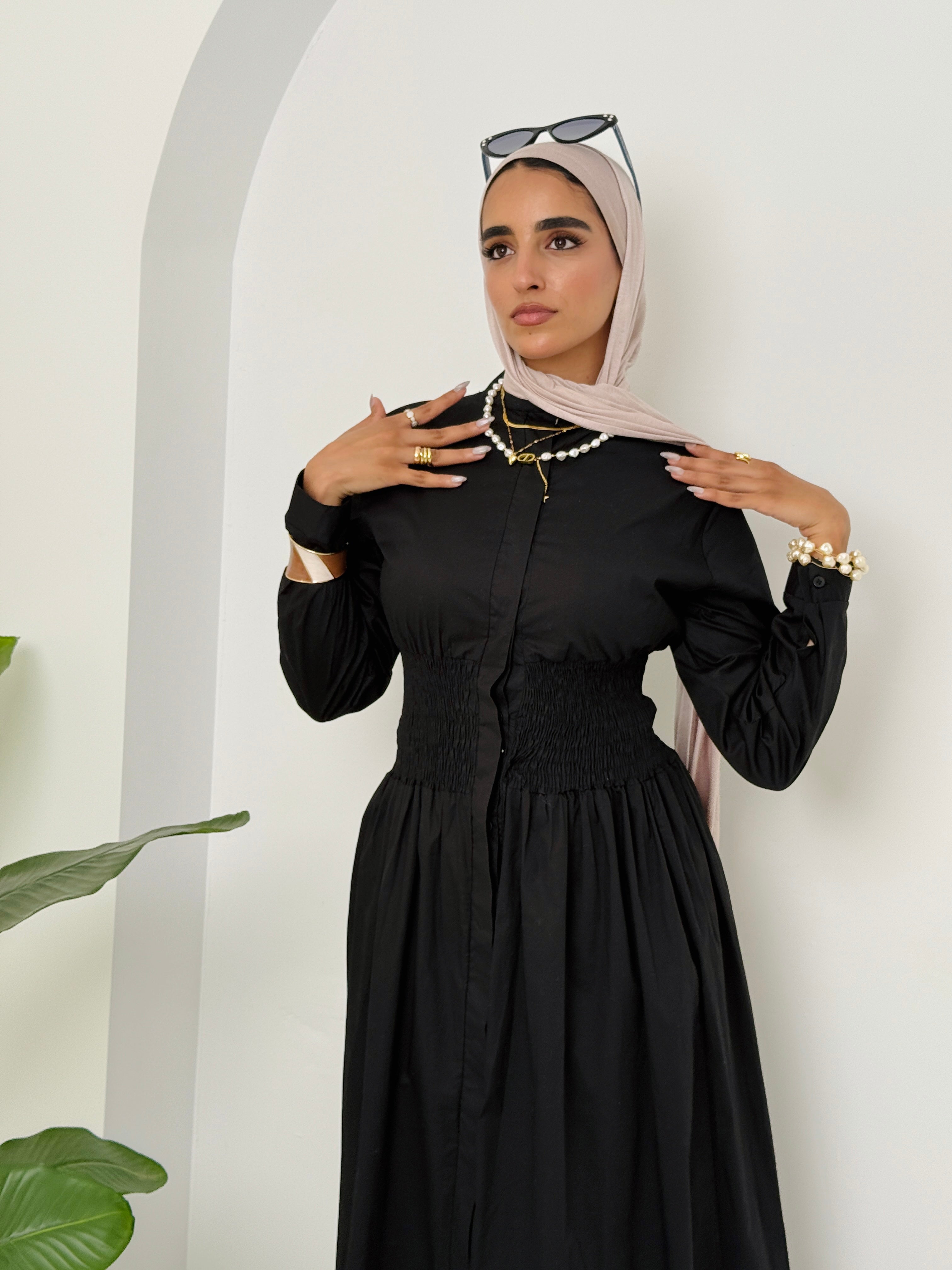 Poplin dress In Black