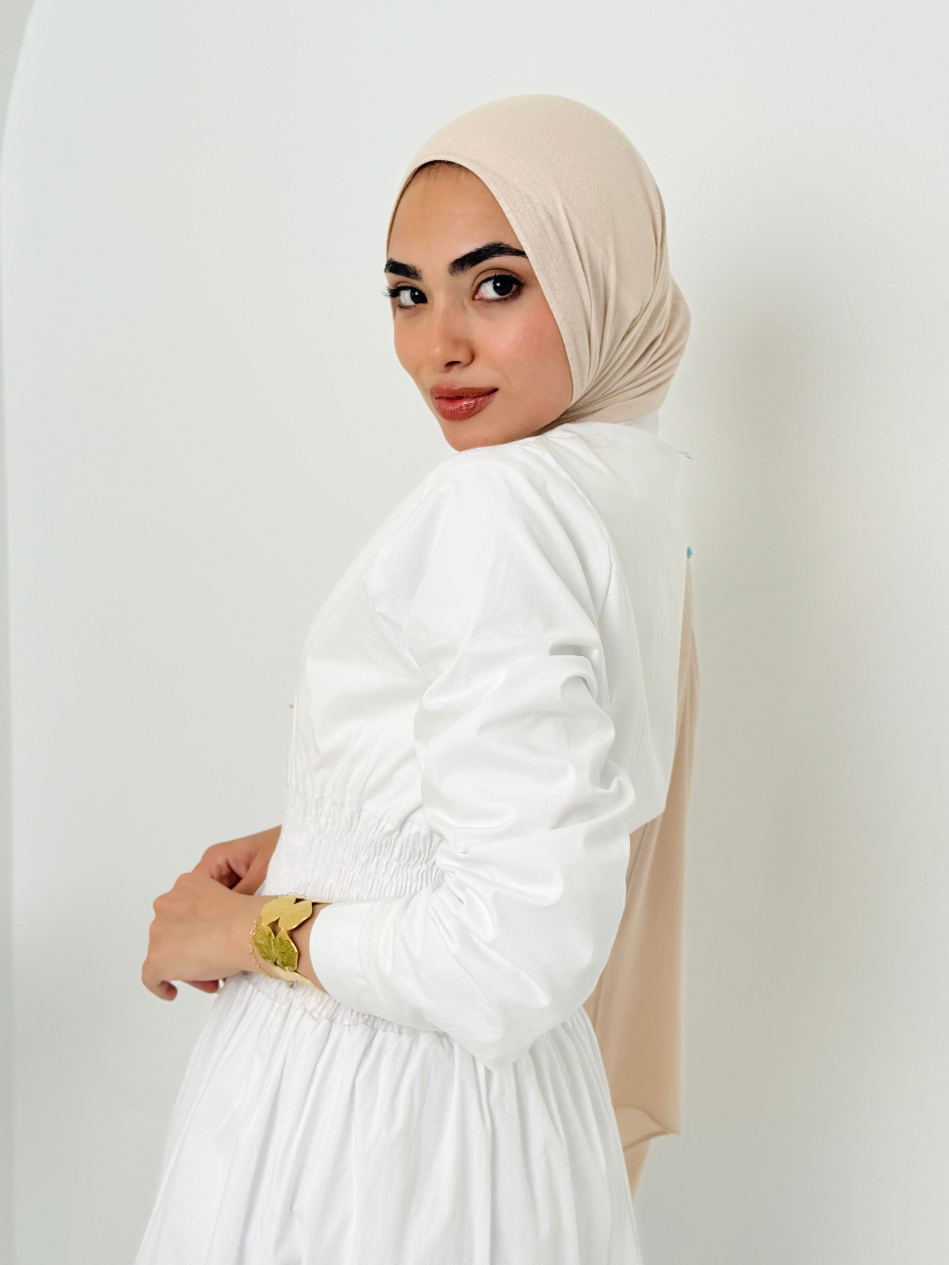 Poplin Dress In White