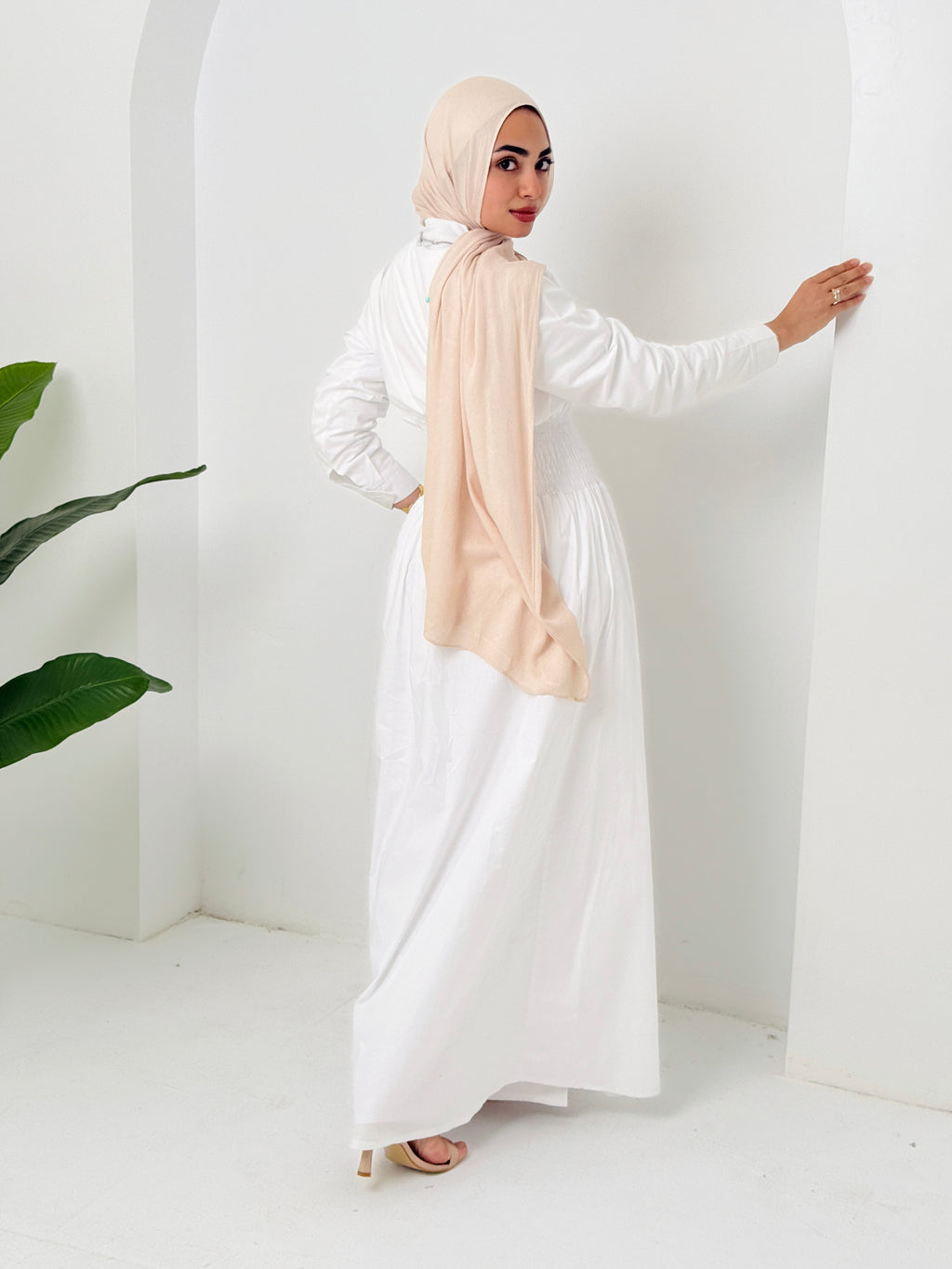 Poplin Dress In White