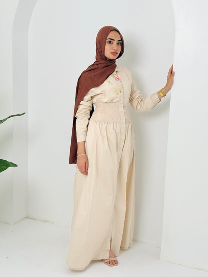 Poplin Dress In Beige