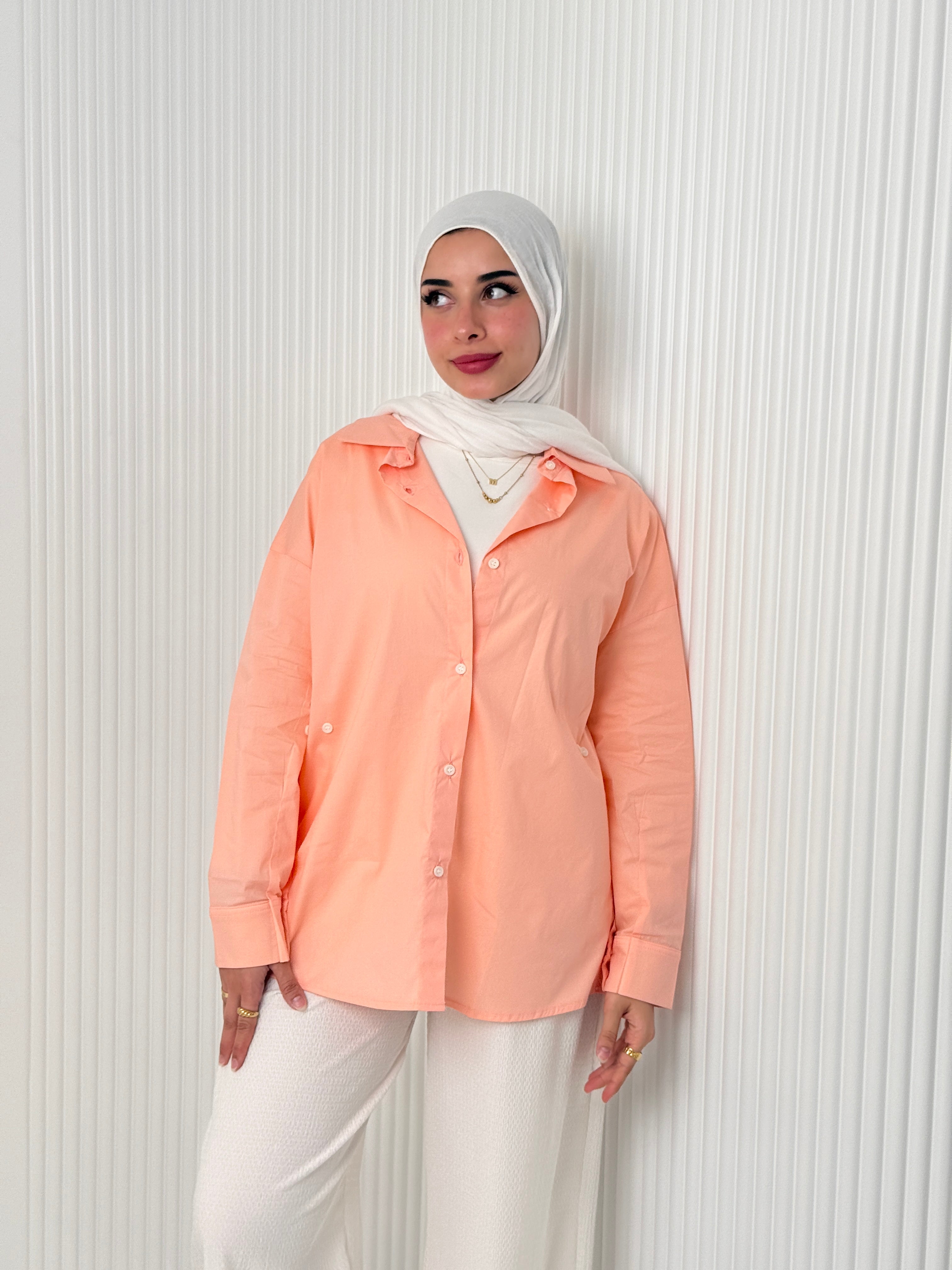 Orange Poplin Shirt