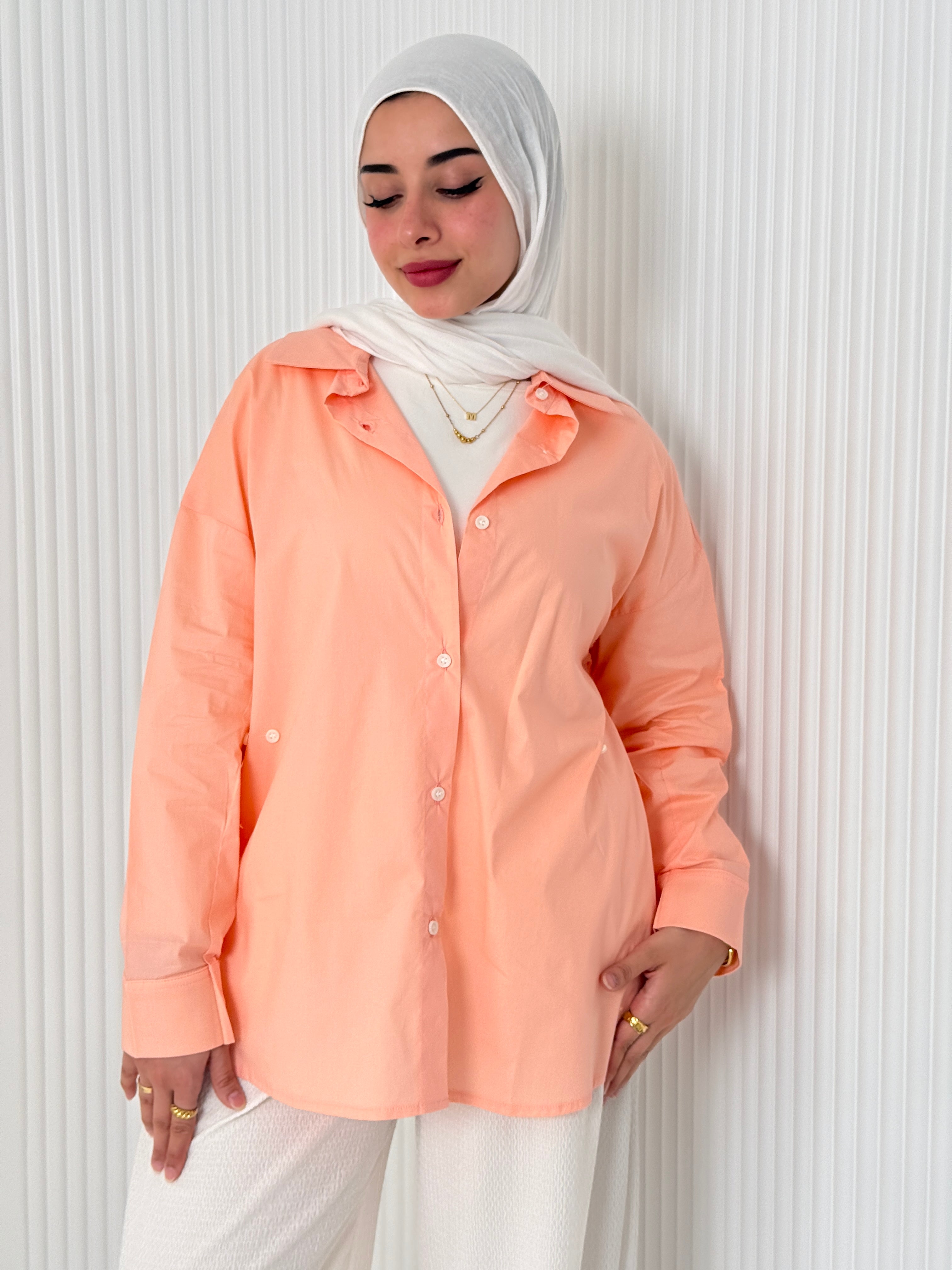 Orange Poplin Shirt