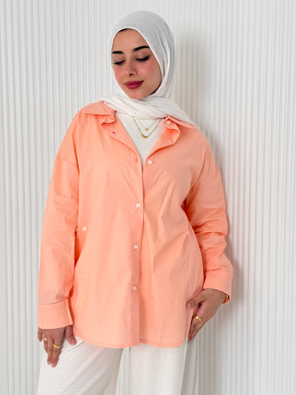Orange Poplin Shirt