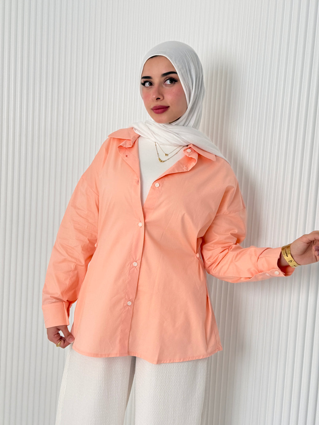 Orange Poplin Shirt
