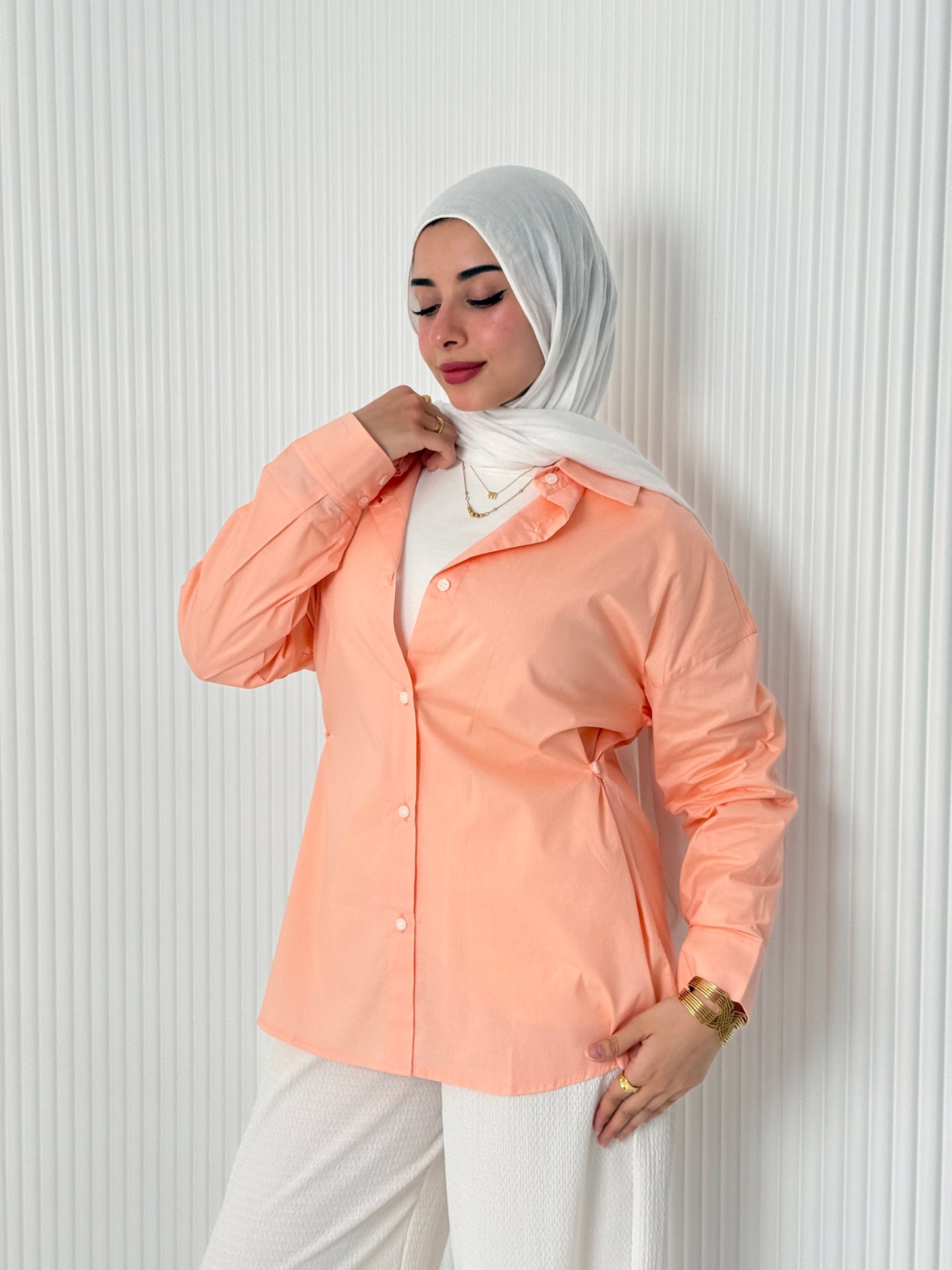 Orange Poplin Shirt