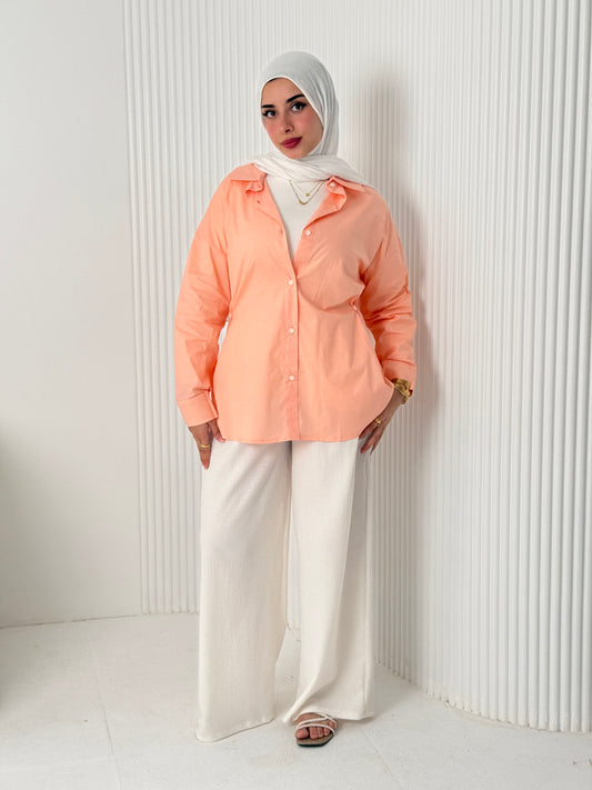 Orange Poplin Shirt