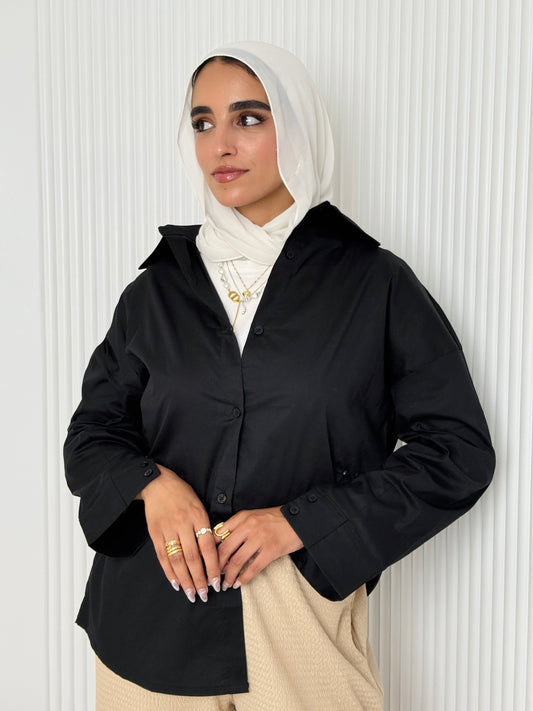 Black Poplin Shirt