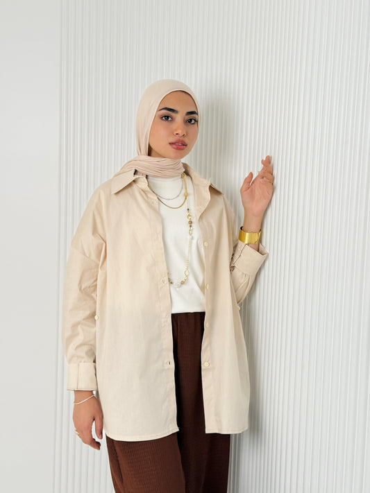 Beige Poplin Shirt