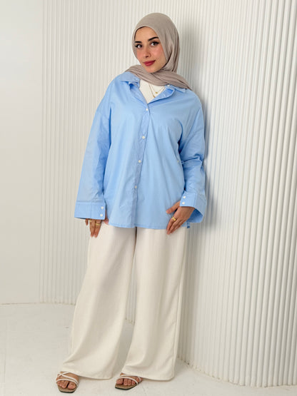 Baby-Blue Poplin Shirt