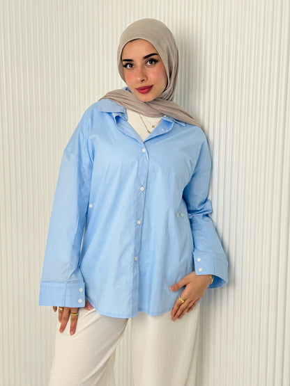 Baby-Blue Poplin Shirt