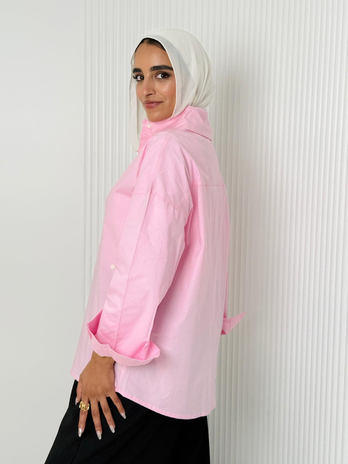 Pink poplin shirt