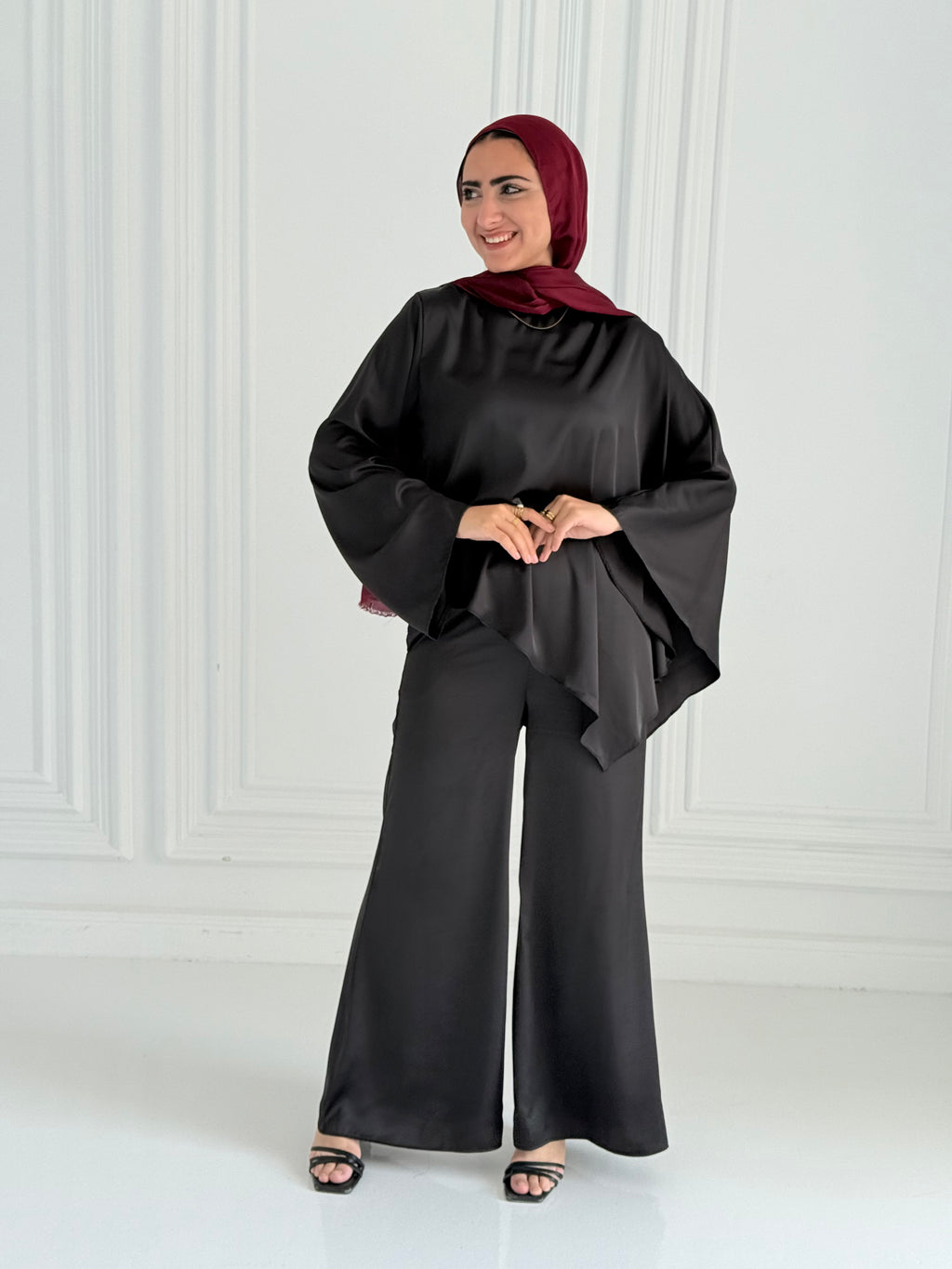 Satin Cap In Black