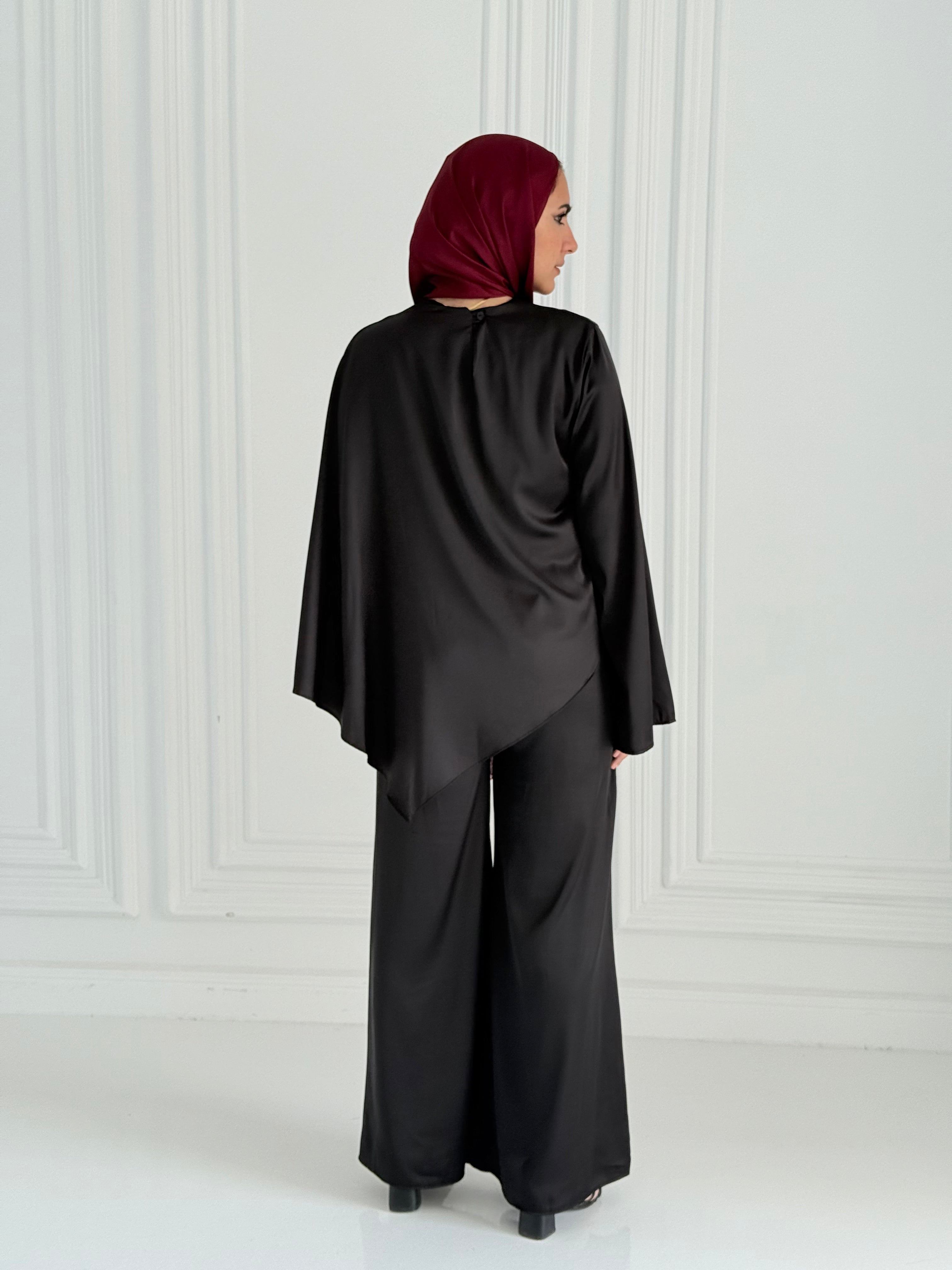 Satin Cap In Black