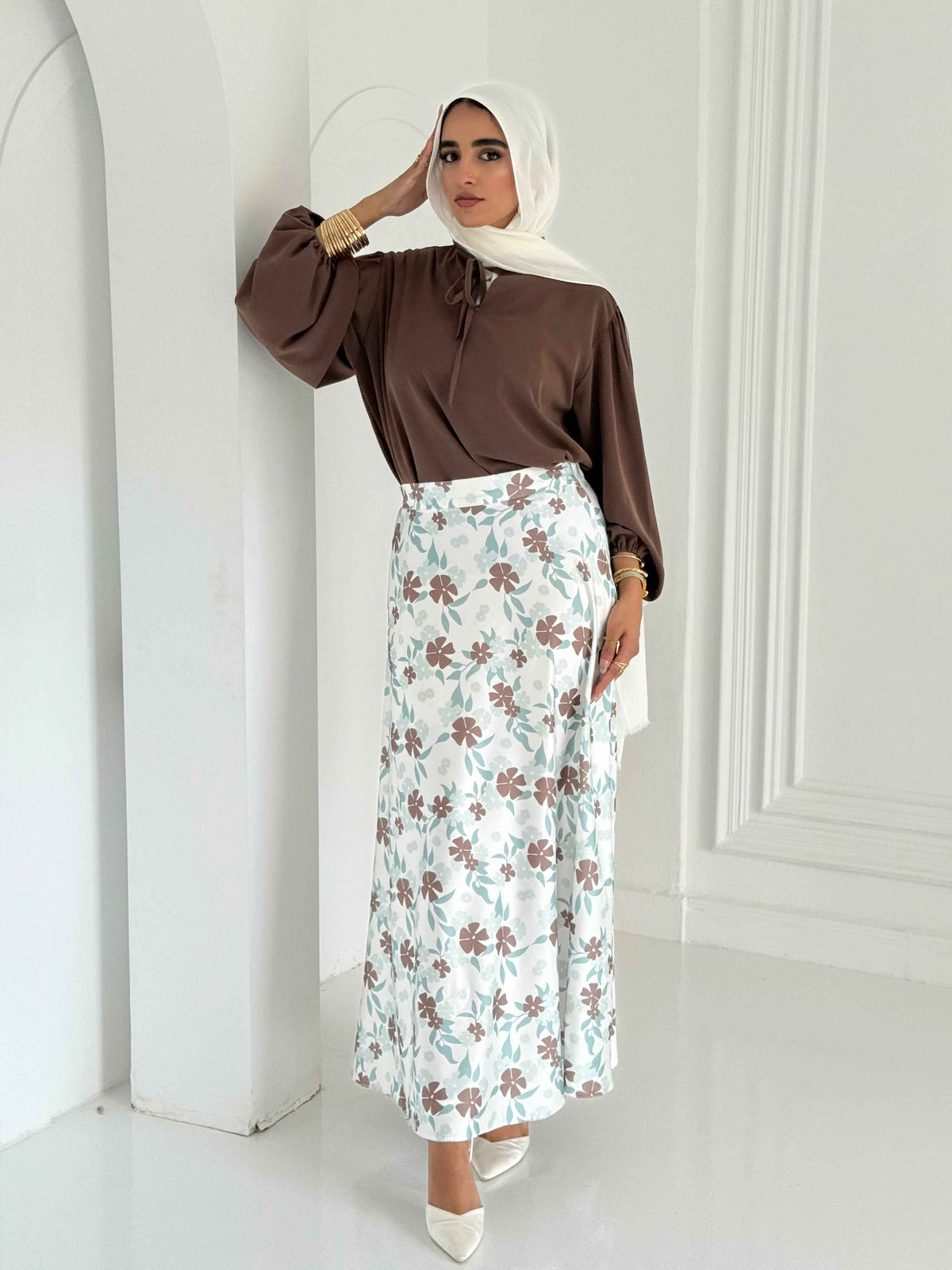 Geska blouse in brown