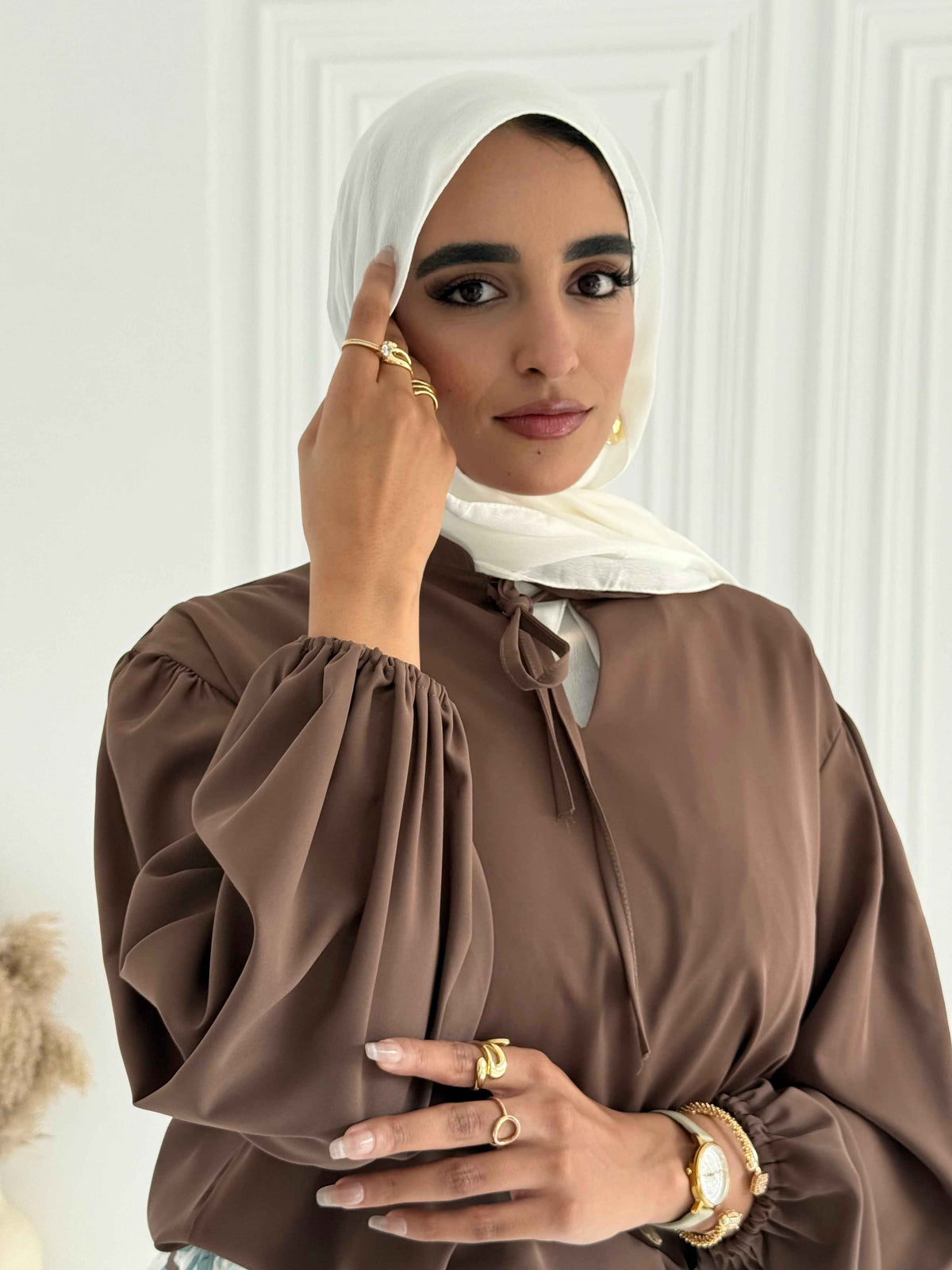 Geska blouse in brown