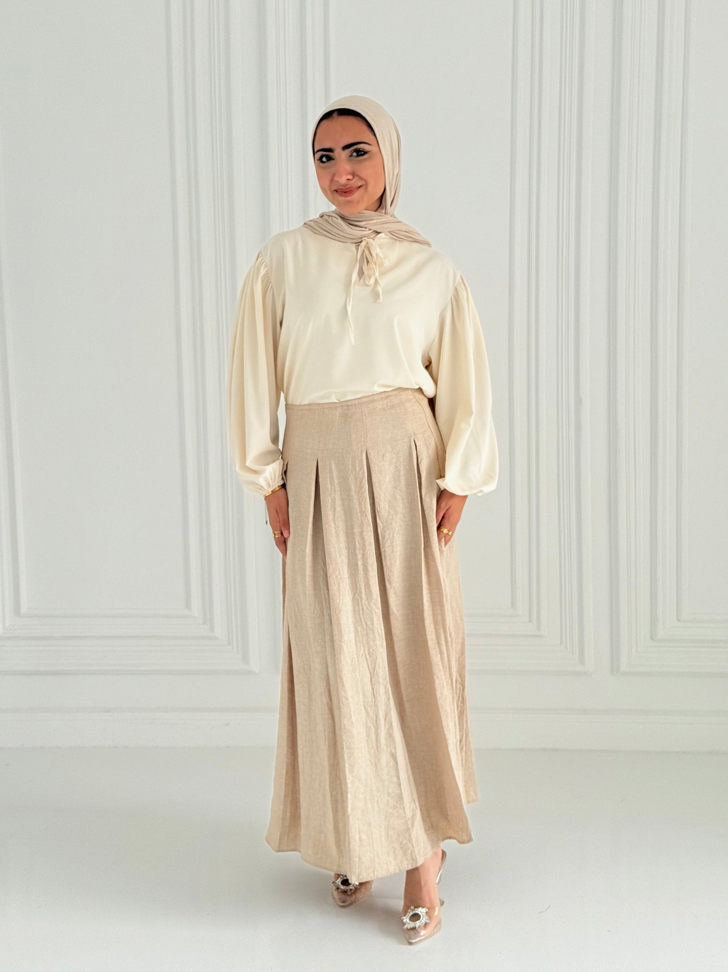 Darts Skirt In Beige