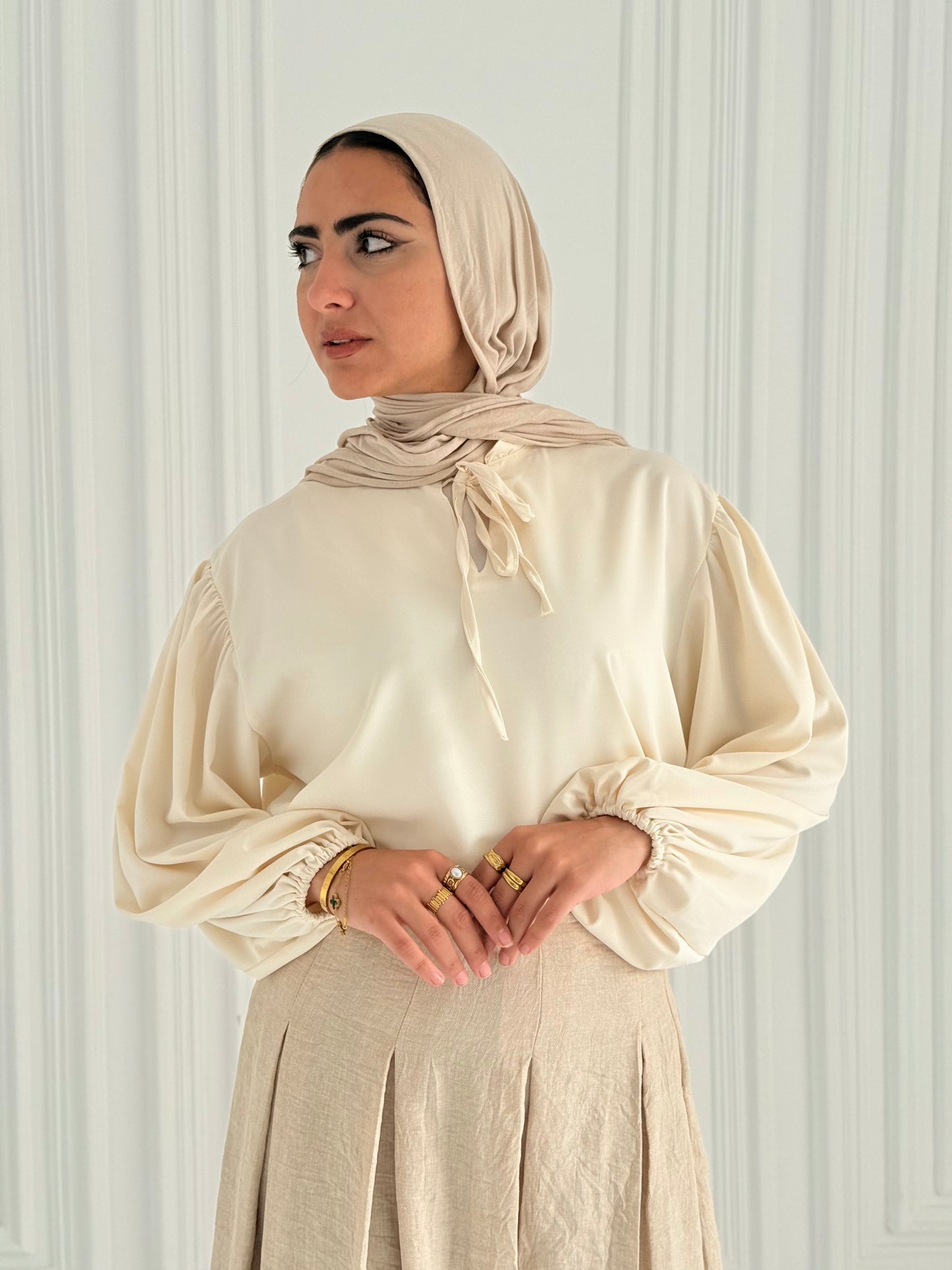 Geska Blouse In Beige