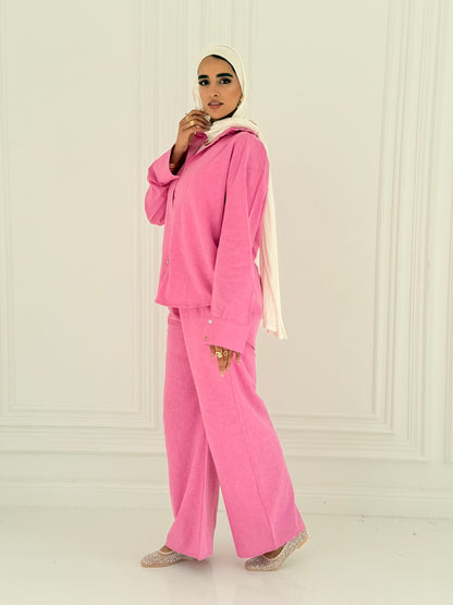 Fancy linen Set In Pink