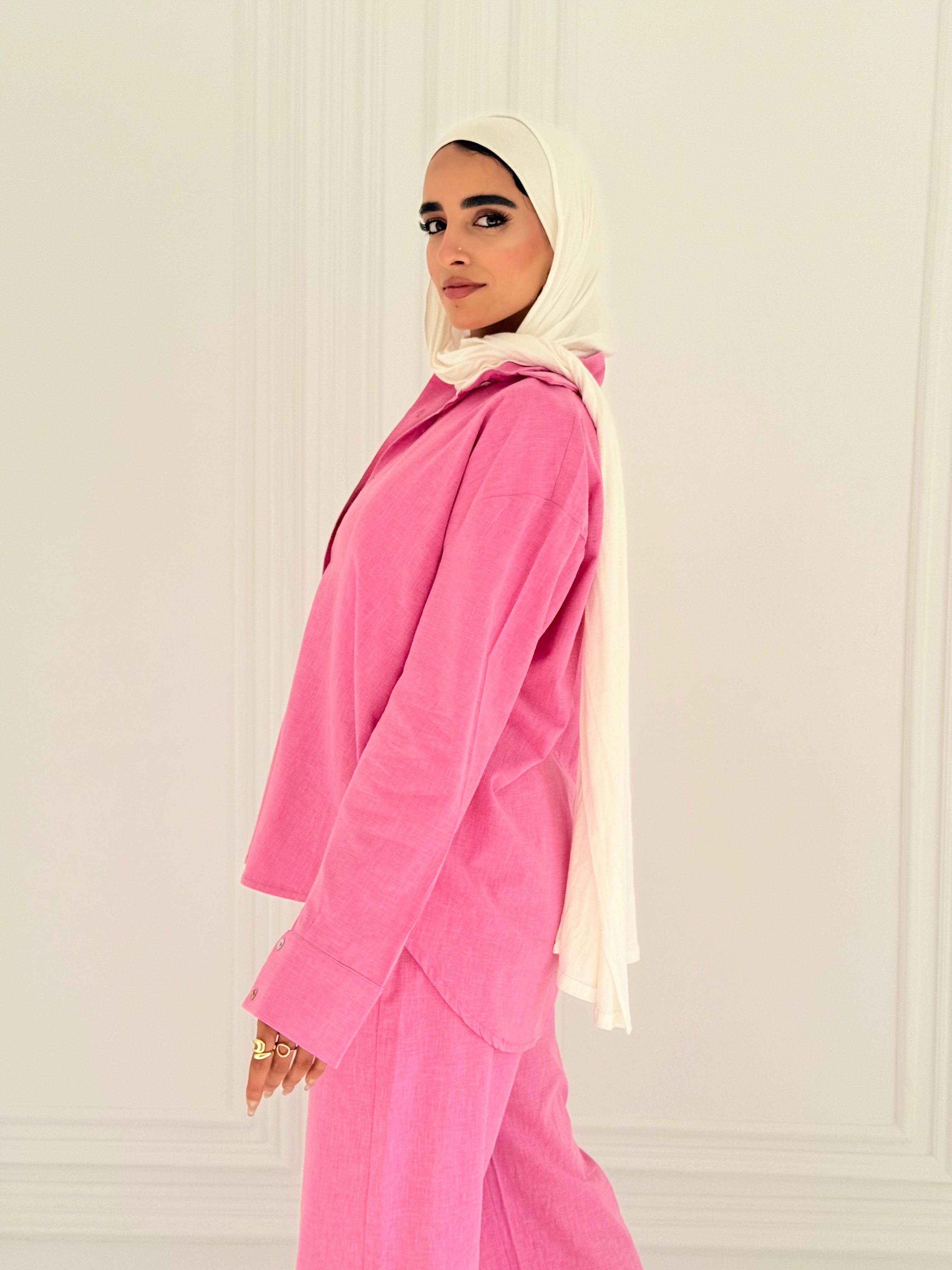 Fancy linen Set In Pink