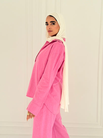 Fancy linen Set In Pink