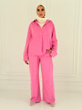 Fancy linen Set In Pink