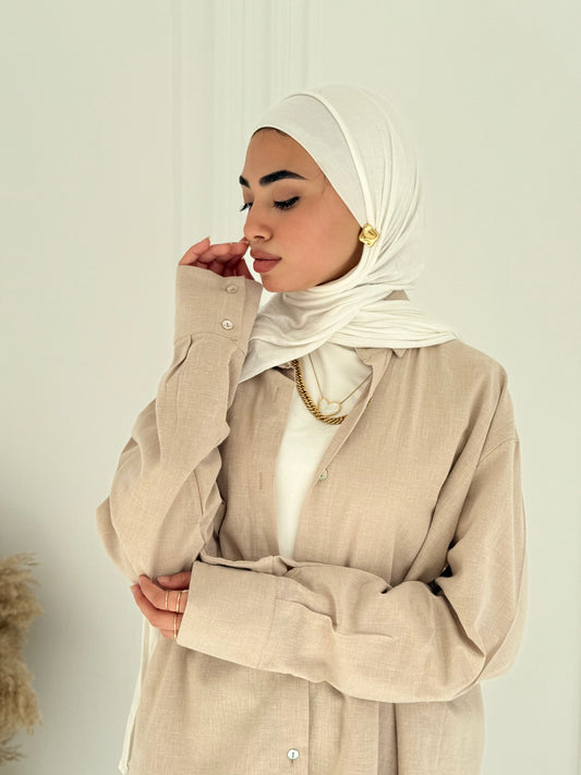 Fancy linen Set In Beige